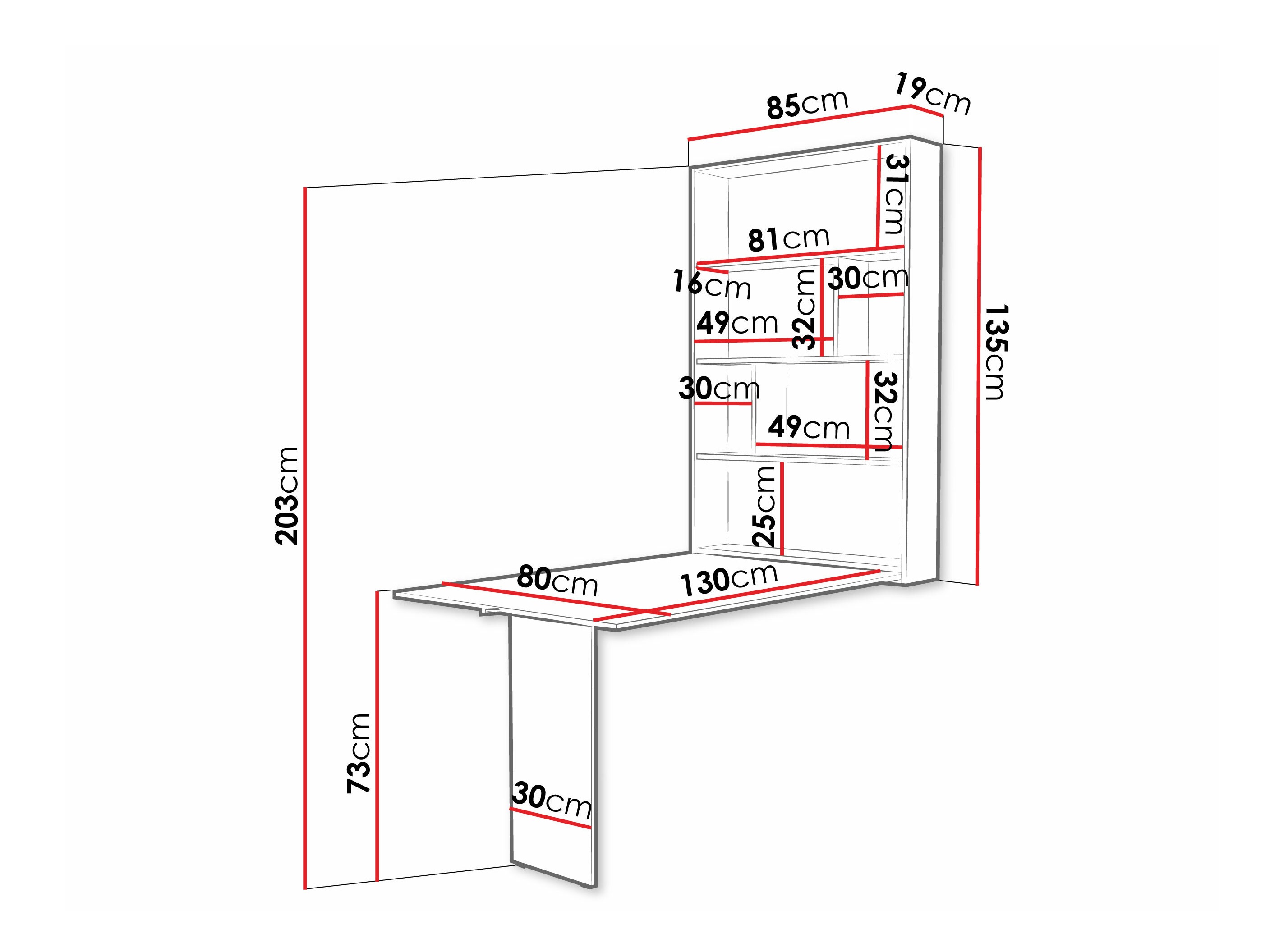 Tavolo pieghevole Pinis III (Nero + Quercia di Wotan)