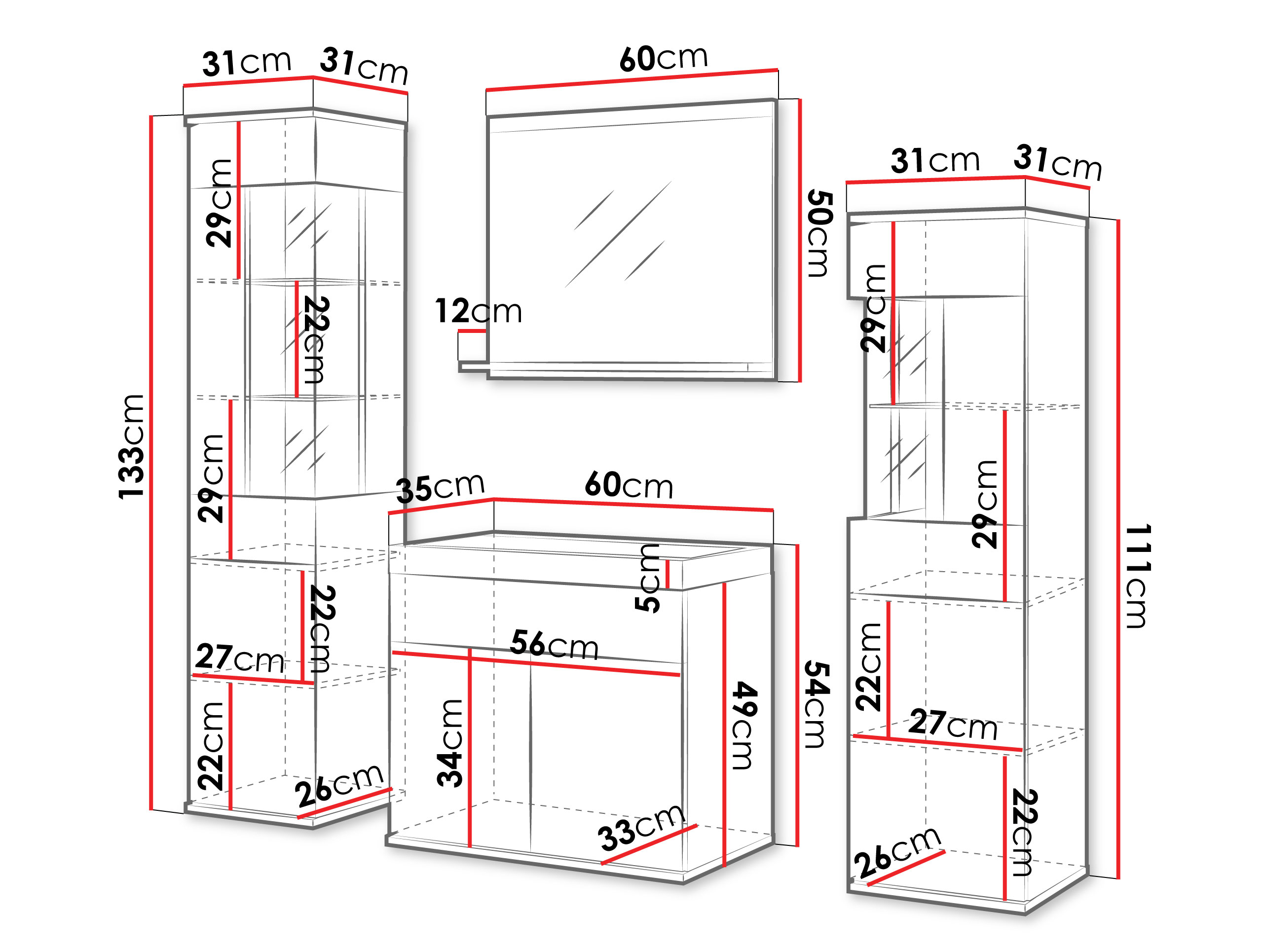 Set bagno Sarasota 194 (Grafite)