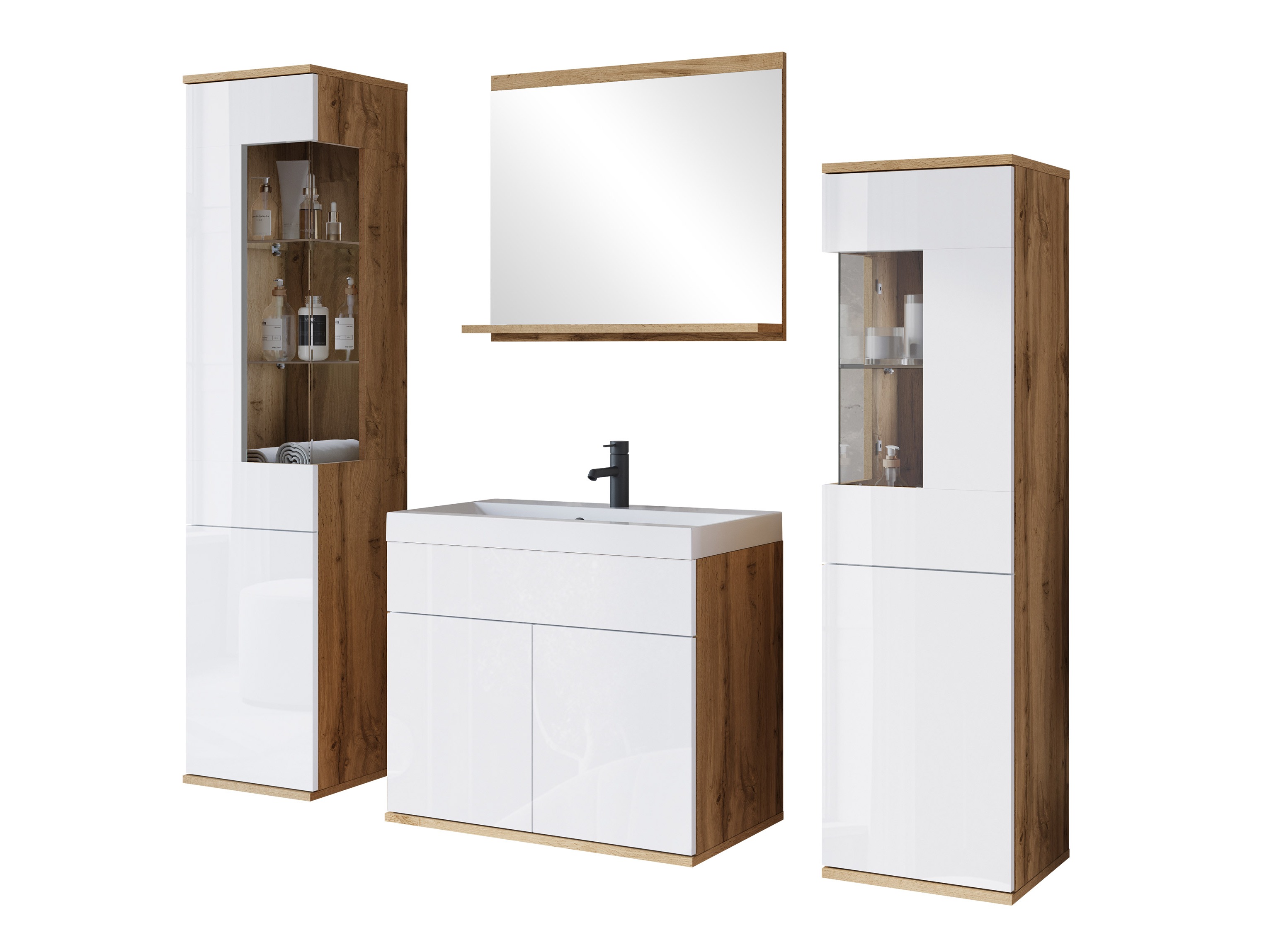 Set bagno Sarasota 194 (Quercia di Wotan + Bianco lucido)