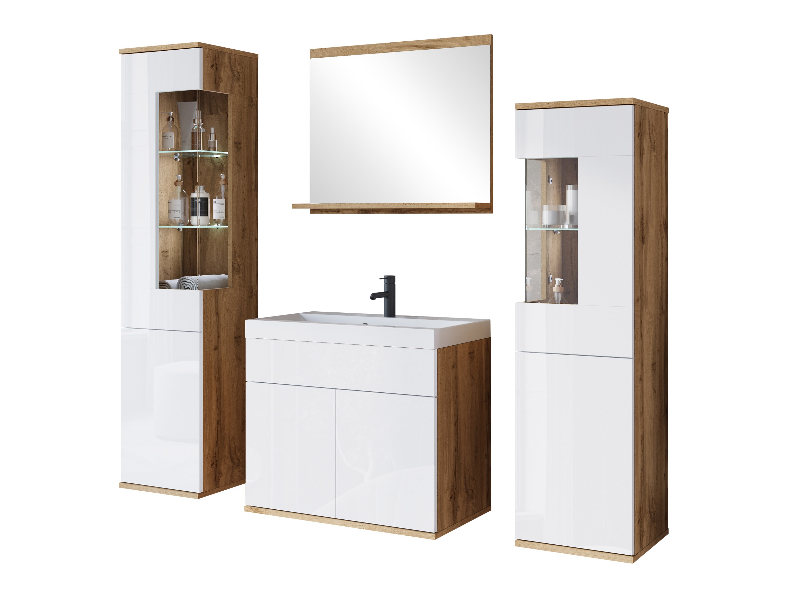 Set bagno Sarasota 194 (Quercia di Wotan + Bianco lucido)