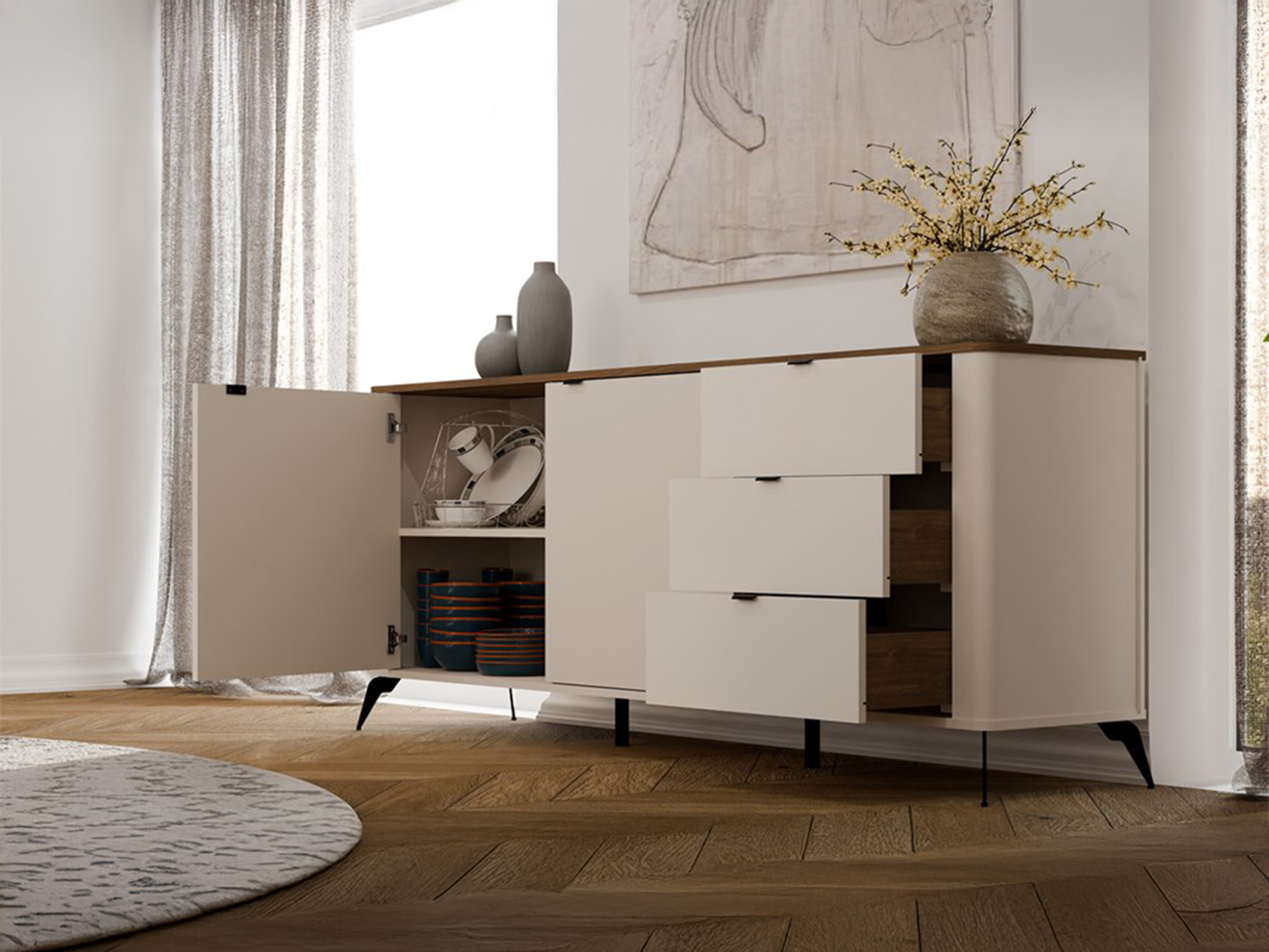Cassettiera Soavie 106 (Cachemire + Quercia)