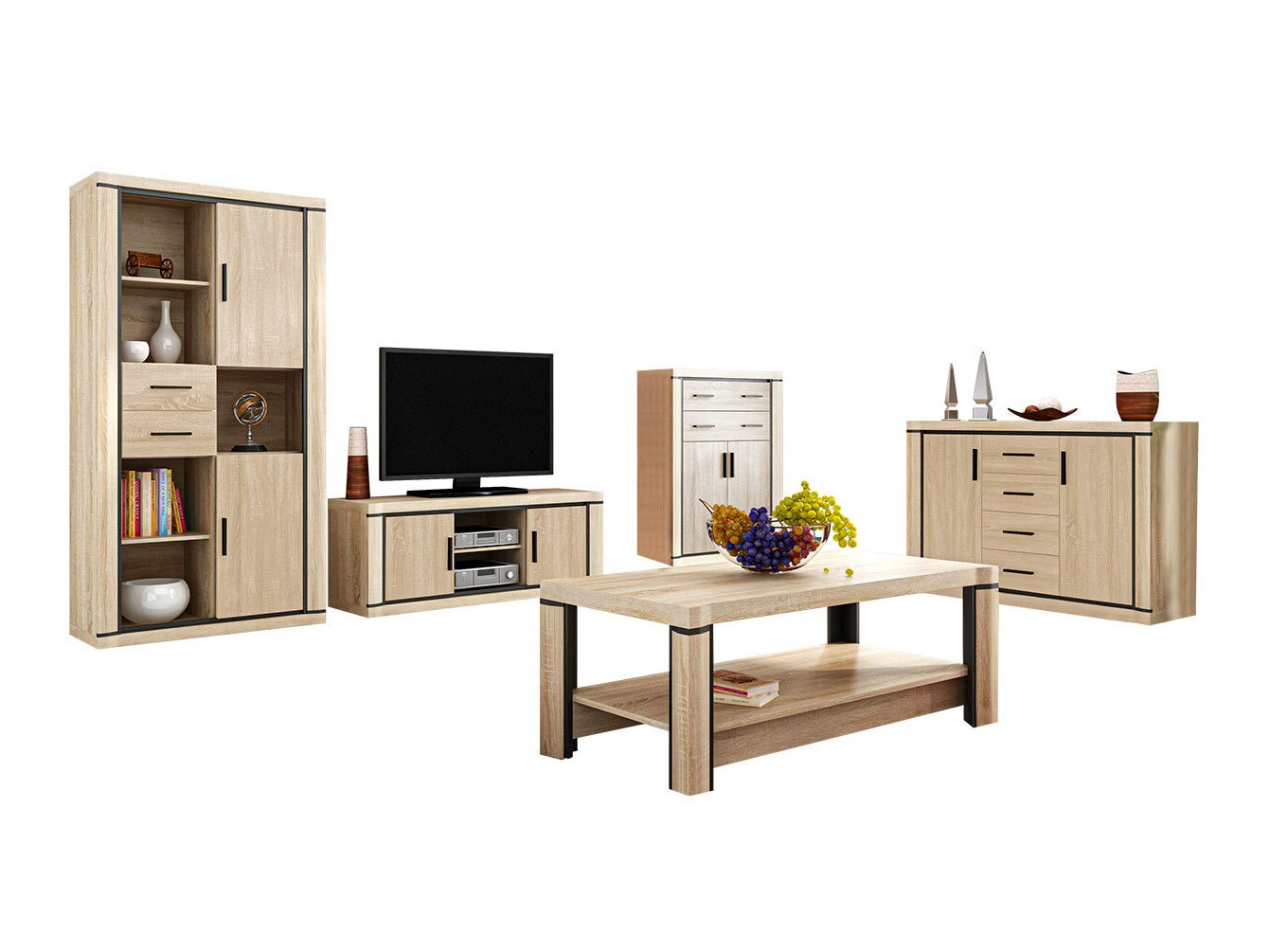 Parete attrezzata Lorelie 124 (Sonoma quercia)