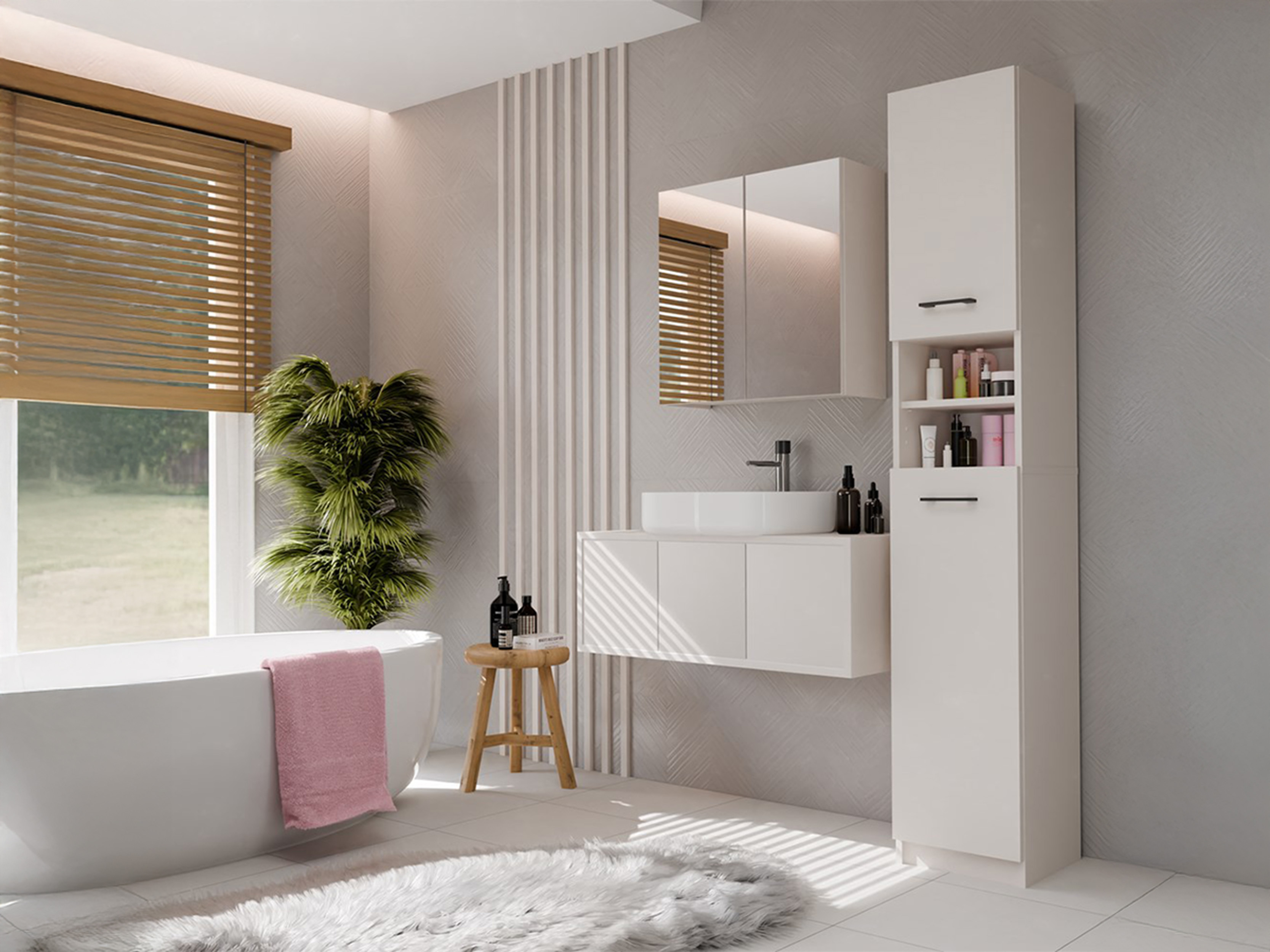 Armadietto a specchio da bagno Balelbo 101 (Cachemire)
