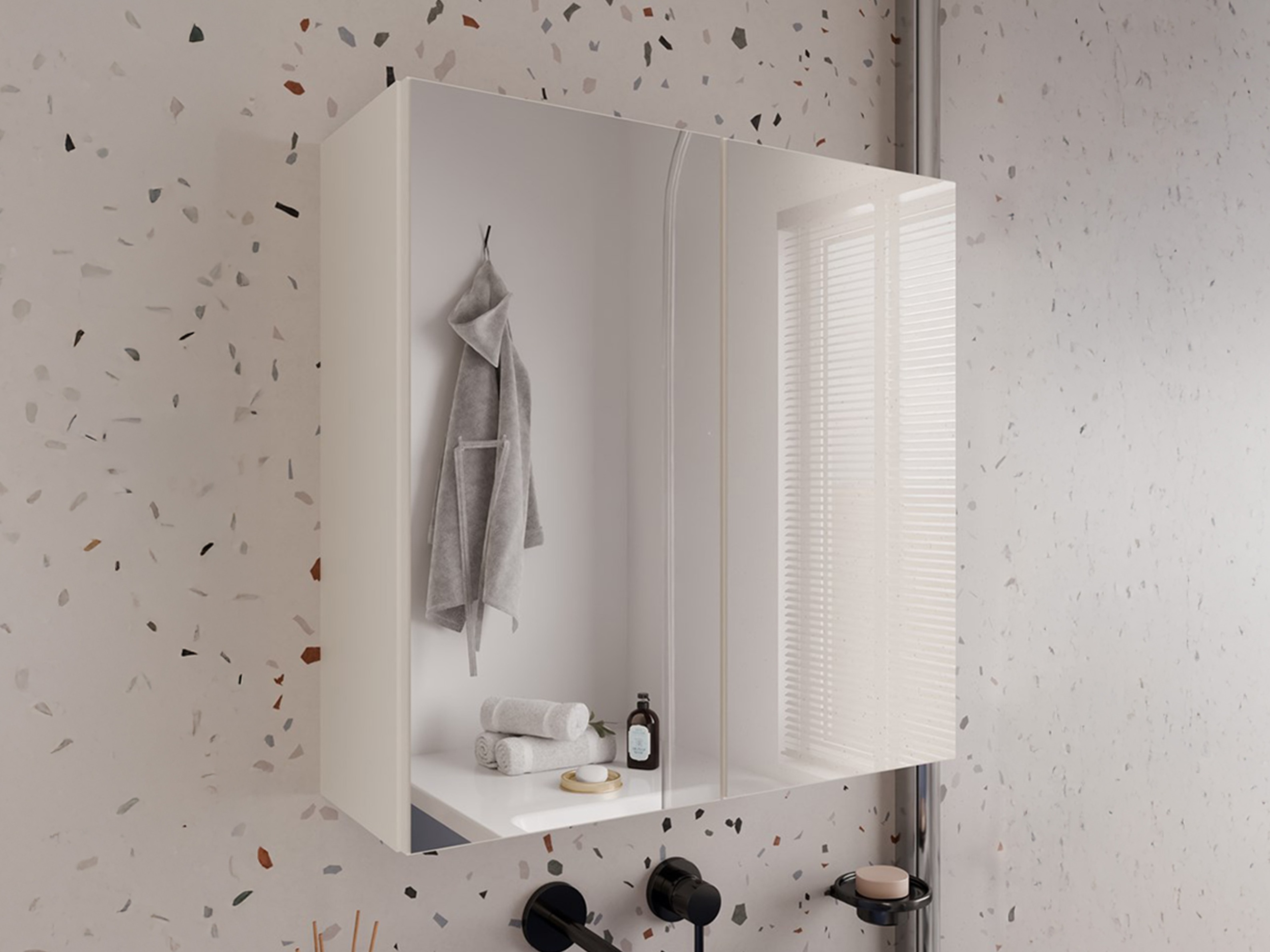Armadietto a specchio da bagno Balelbo 101 (Cachemire)