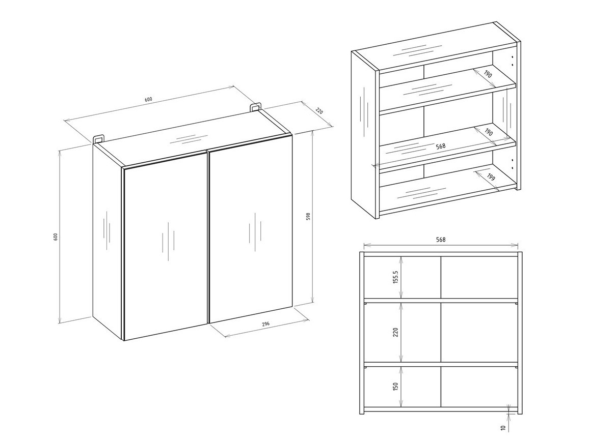 Armadietto a specchio da bagno Balelbo 101 (Rovere Artisan)