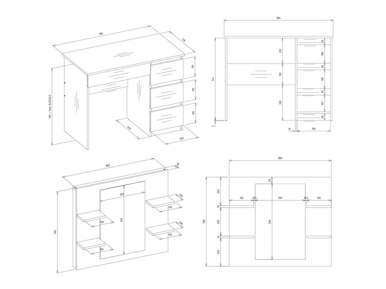Specchiera Mandeville 351 (Destra)