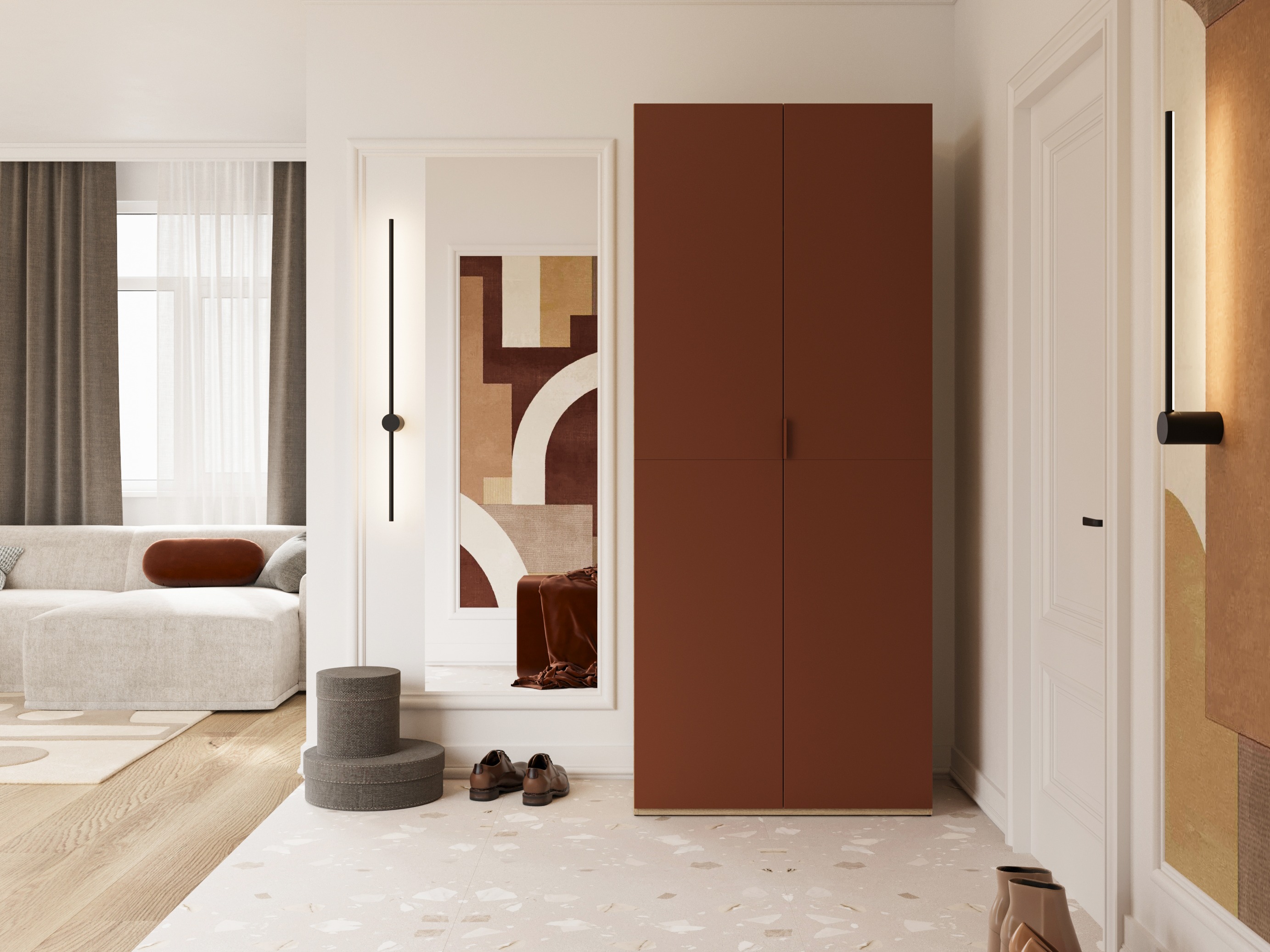 Armadio Austin 387 (Arancione + Quercia)
