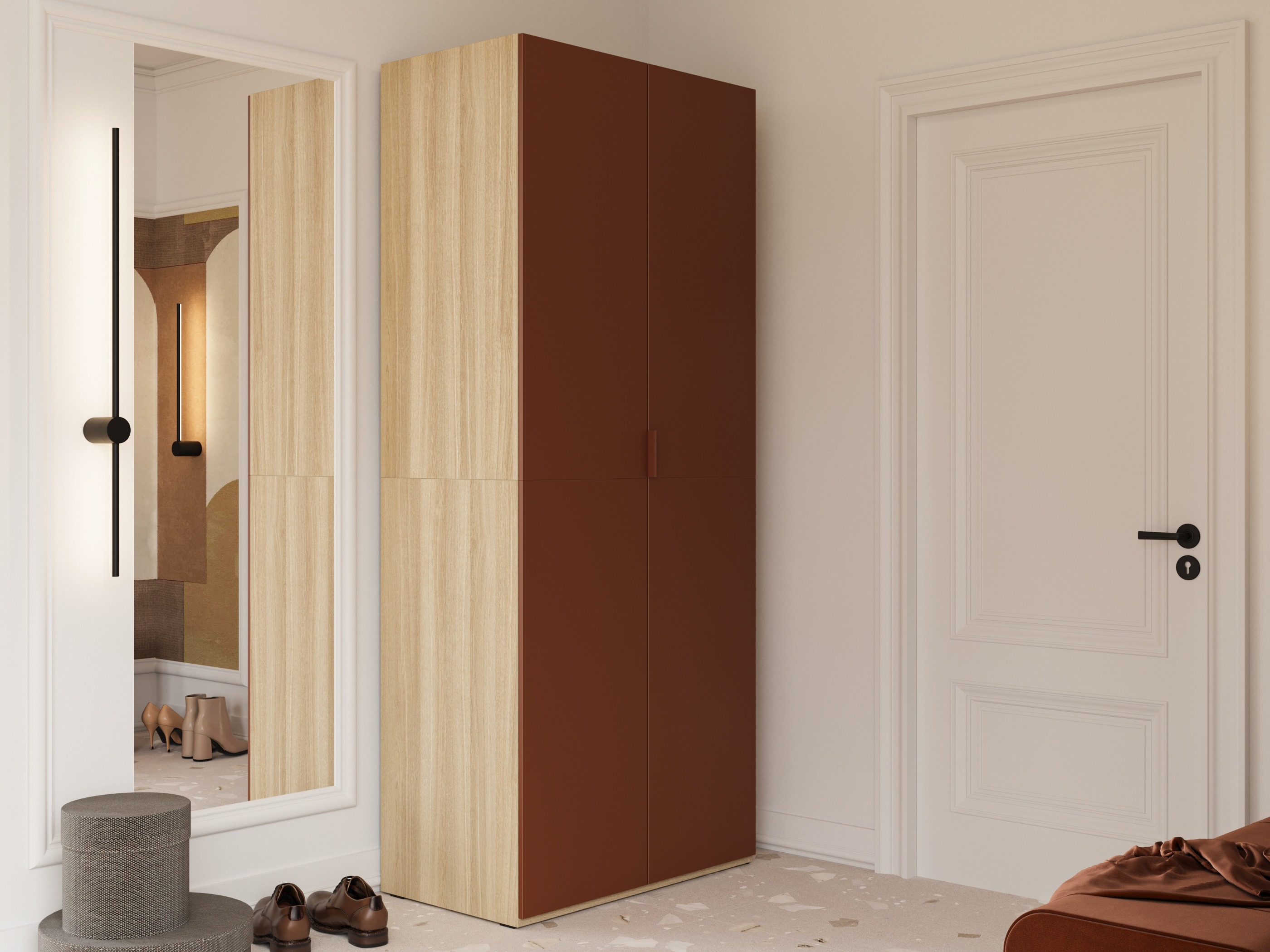 Armadio Austin 387 (Arancione + Quercia)
