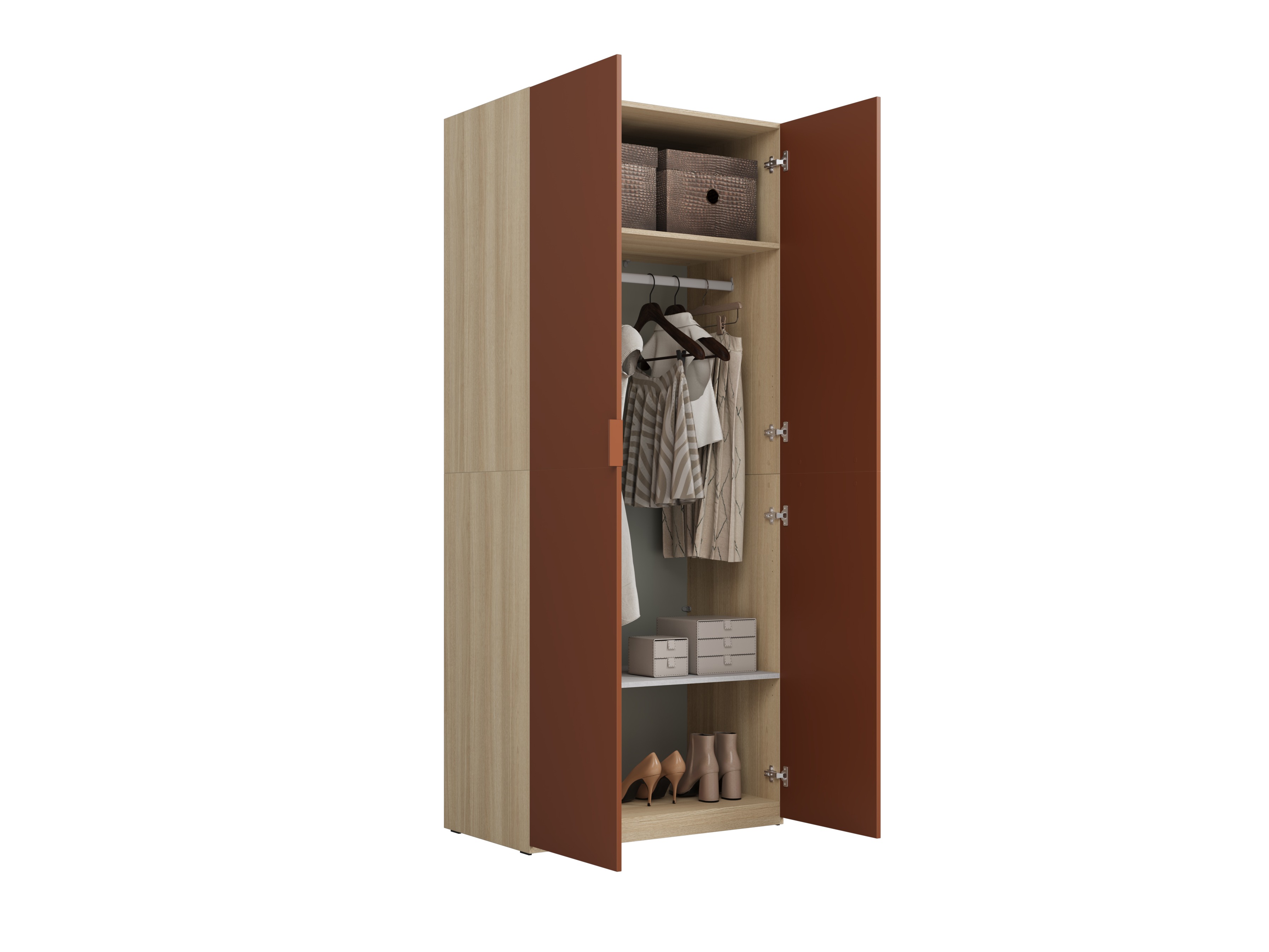Armadio Austin 387 (Arancione + Quercia)