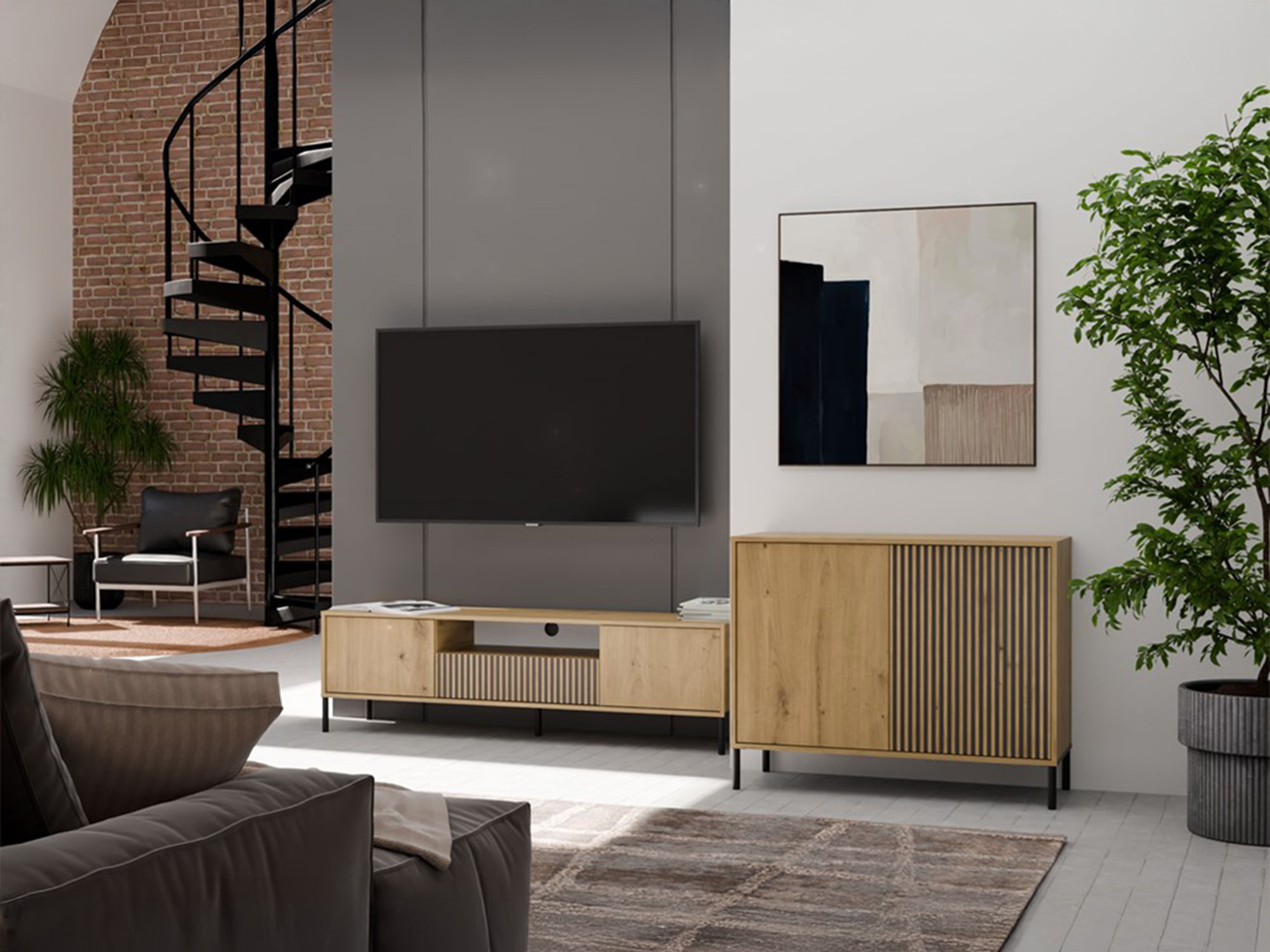 Madia Orlsone 109 (Rovere Artisan + Nero)