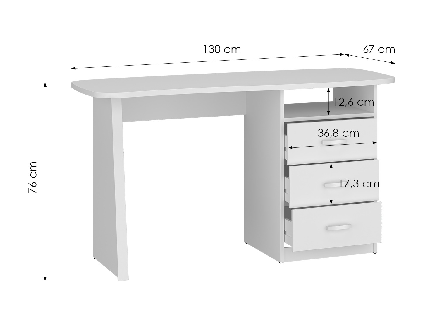 Scrivania da ufficio Ontario 204 (Bianco)
