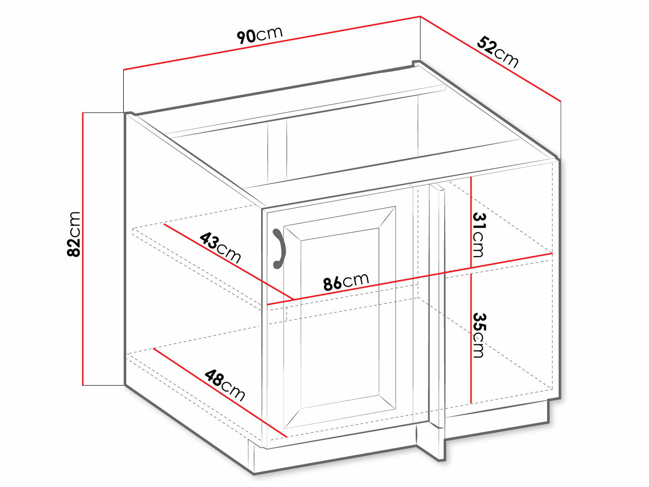 Armadietto componibile con ante Retro White 100