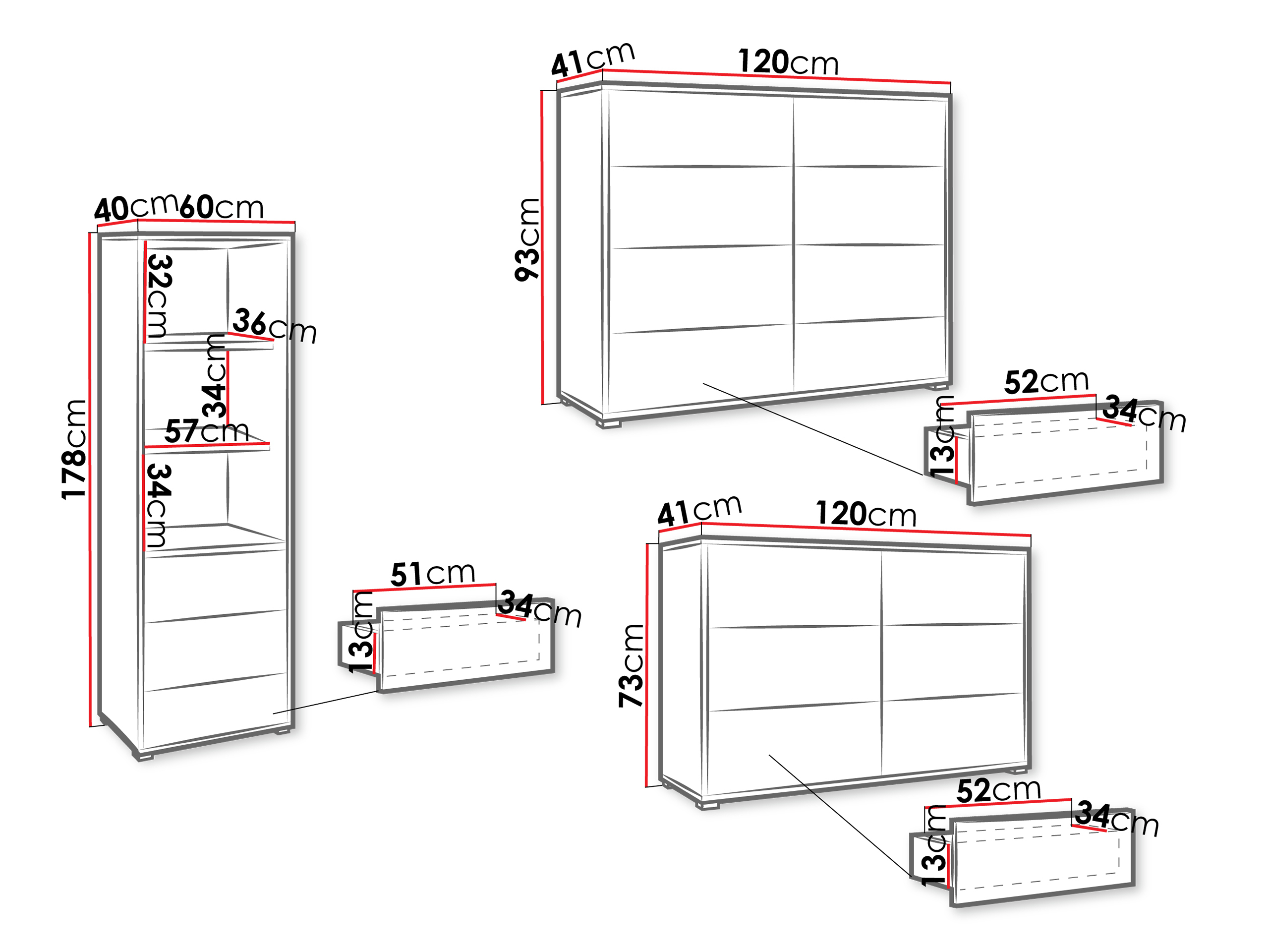 Parete attrezzata Comfivo Tutela I (Bianco)