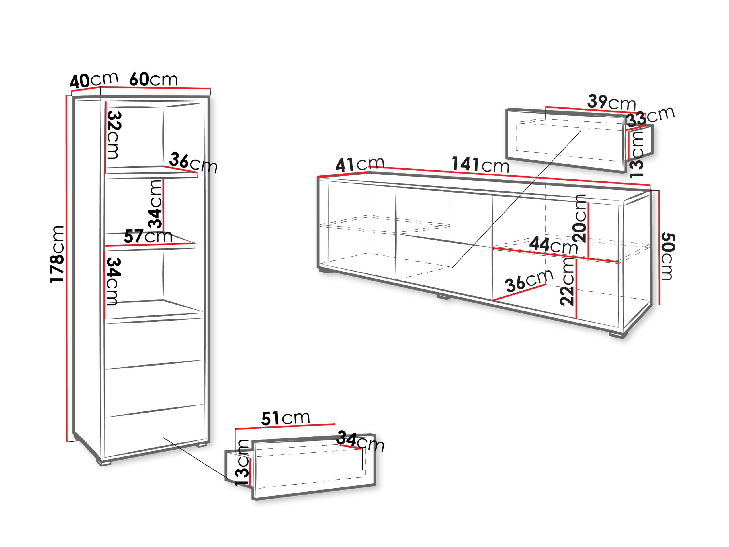 Parete attrezzata Comfivo Tutela IV (Bianco)