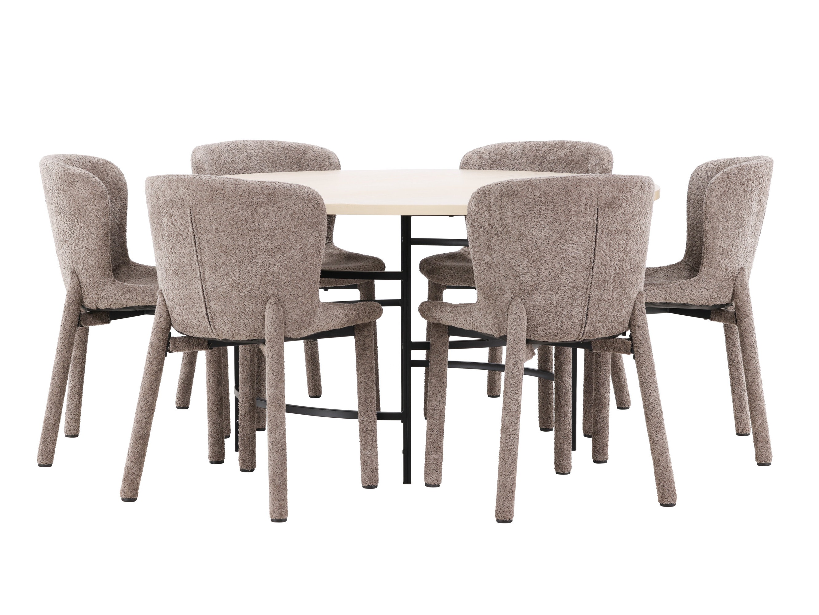 Set sala da pranzo Dallas 4987 (Nocciola + Nero)