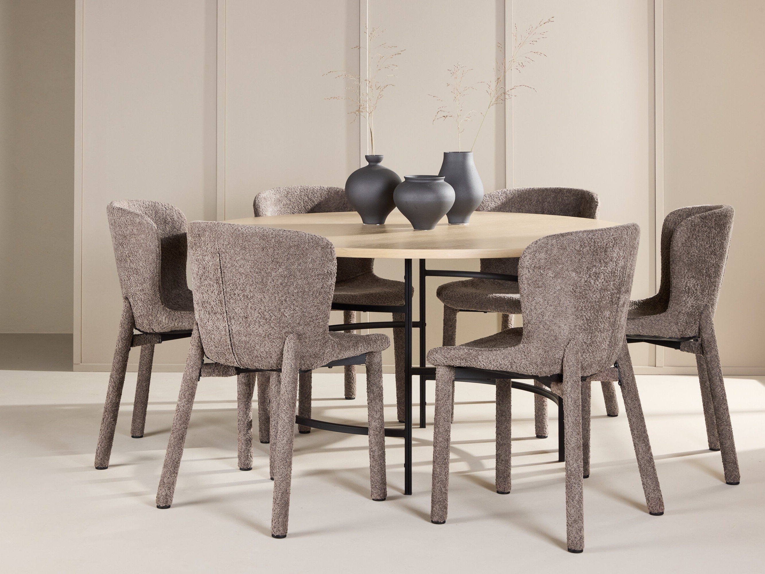 Set sala da pranzo Dallas 4987 (Nocciola + Nero)