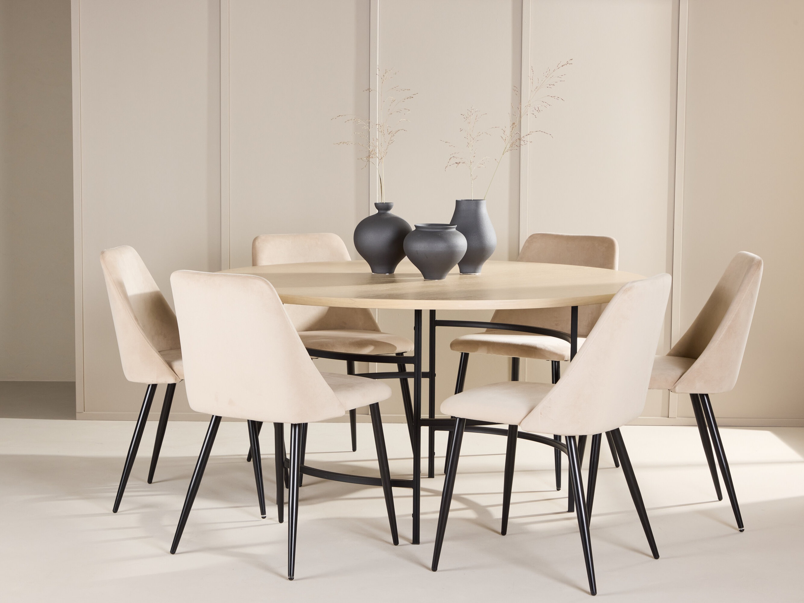 Set sala da pranzo Dallas 4994 (Nocciola + Nero)
