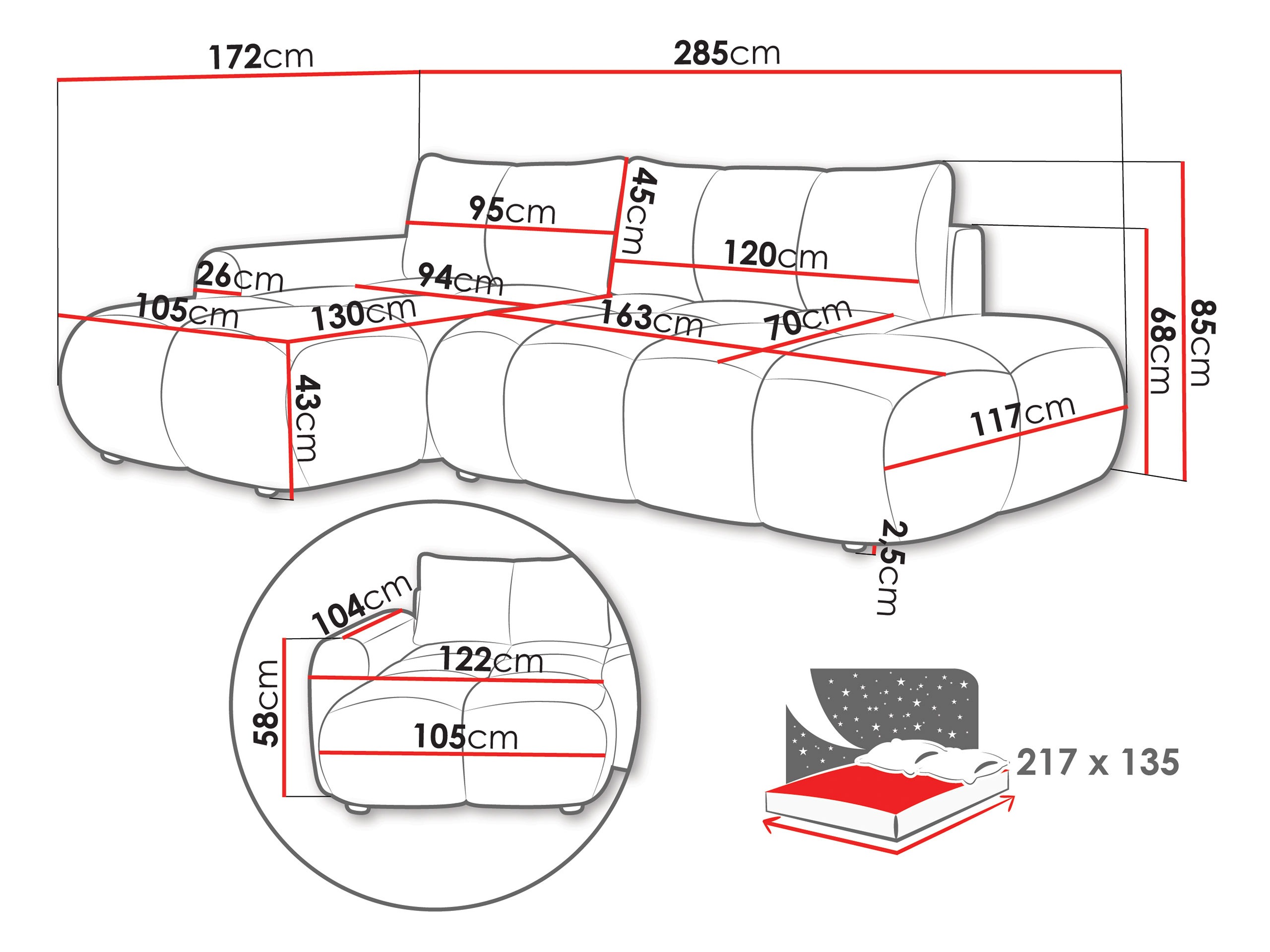 Divano angolare TrendyNest Ansera (Flow 03)