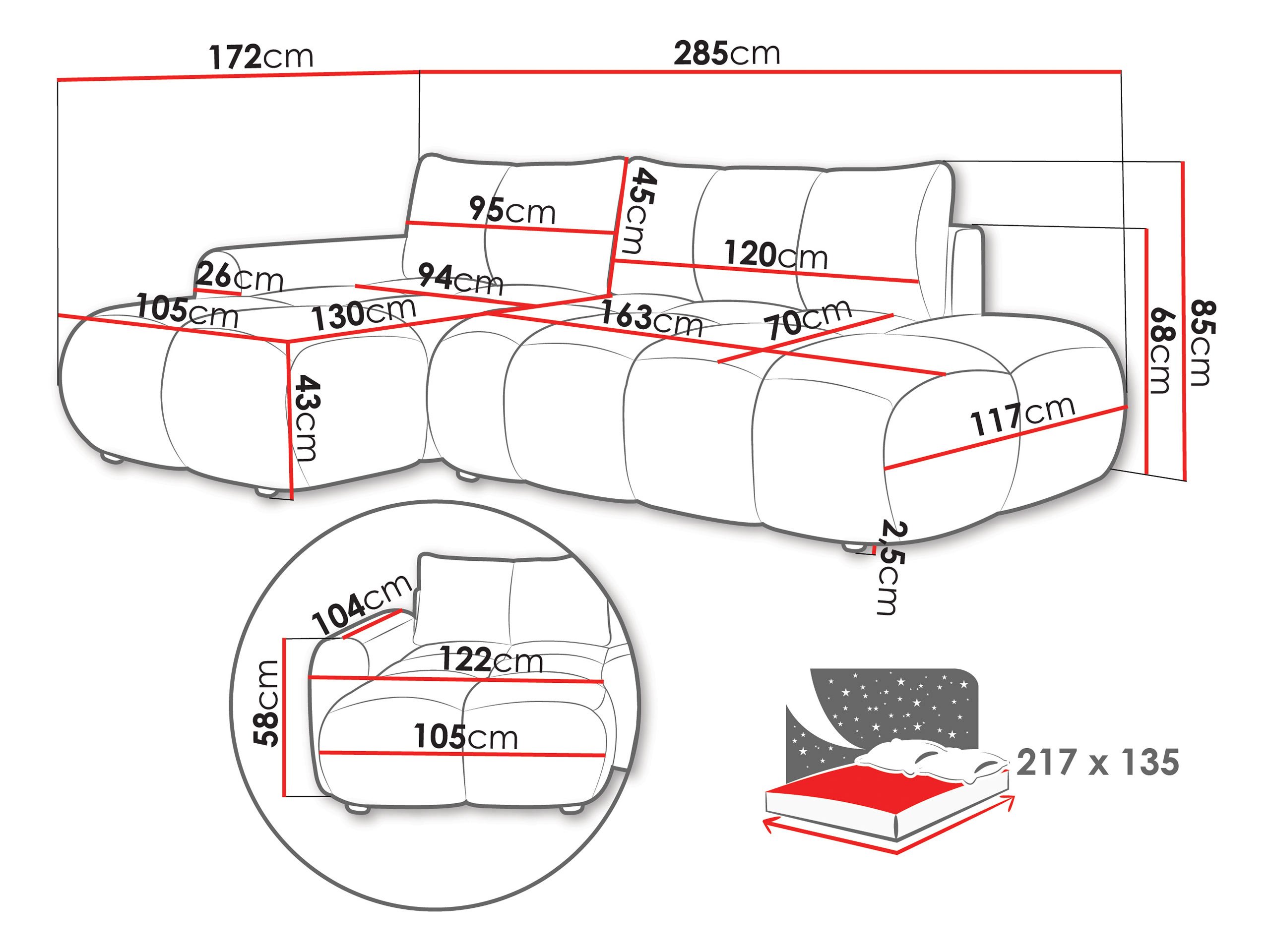 Divano angolare TrendyNest Ansera (Flow 06)
