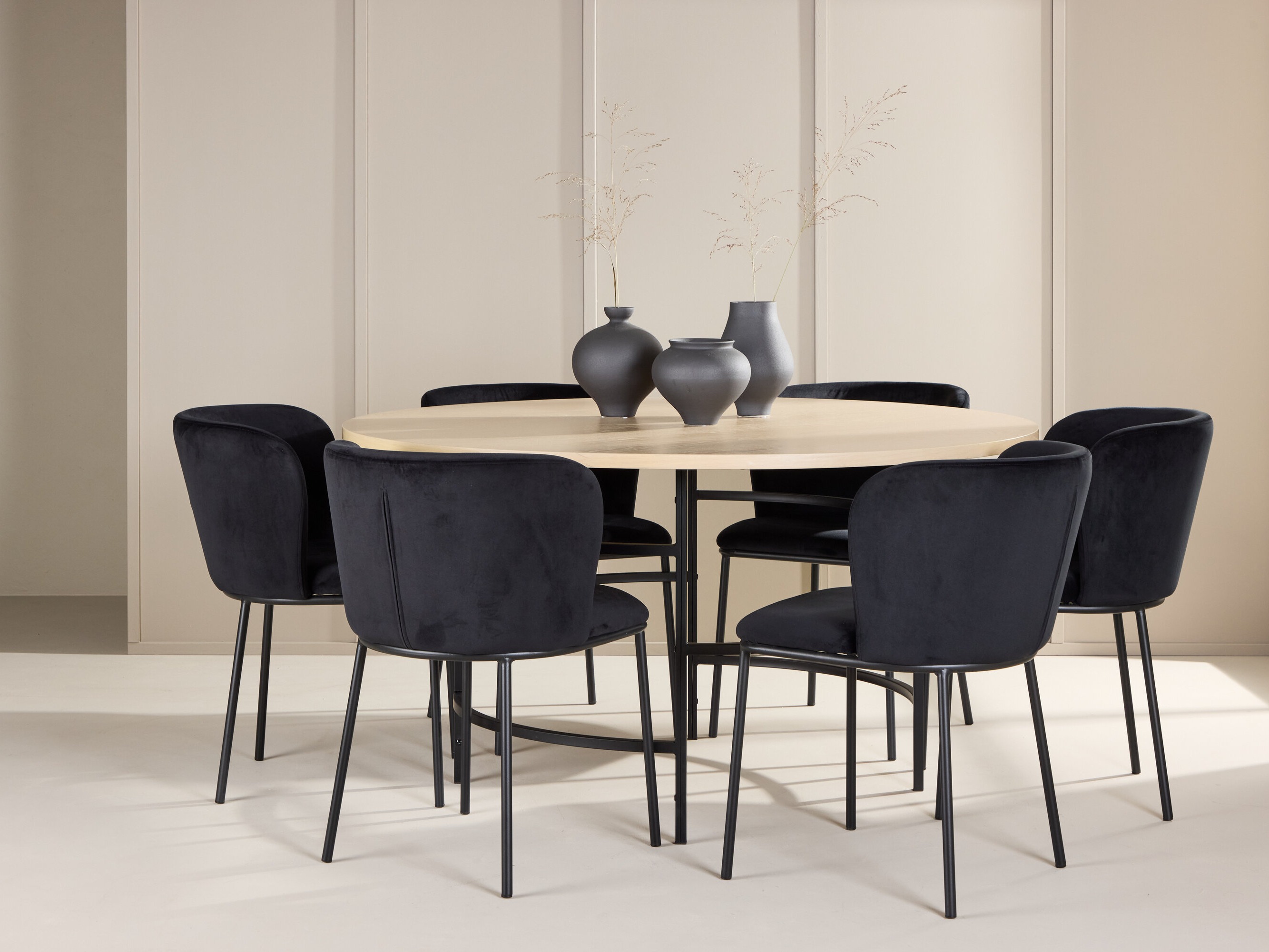 Set sala da pranzo Dallas 5015 (Nocciola + Nero)