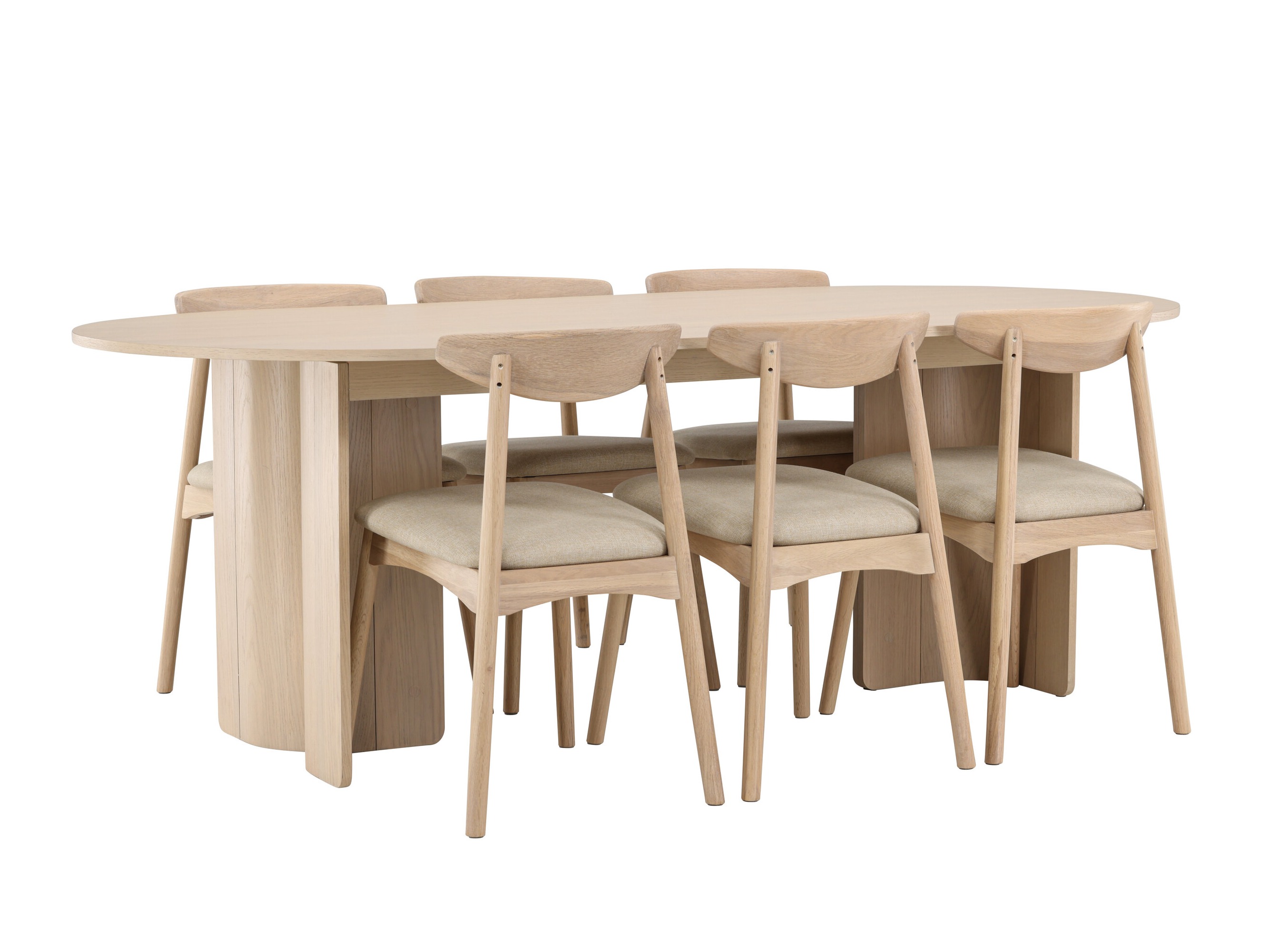 Set sala da pranzo Dallas 5020 (Luminoso legno + Beige)