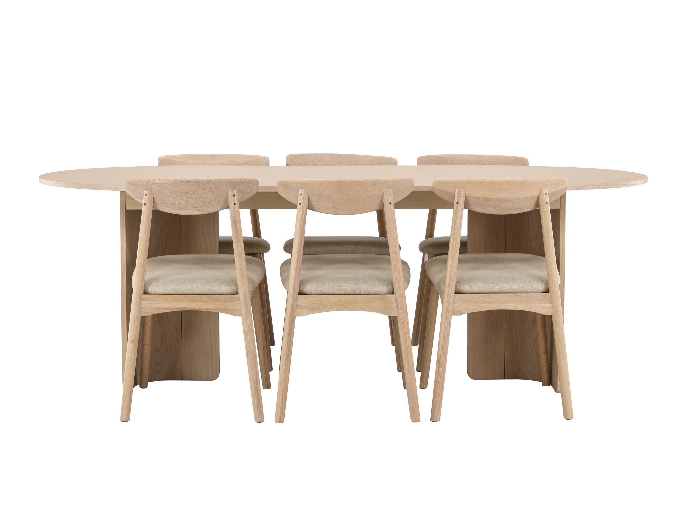Set sala da pranzo Dallas 5020 (Luminoso legno + Beige)