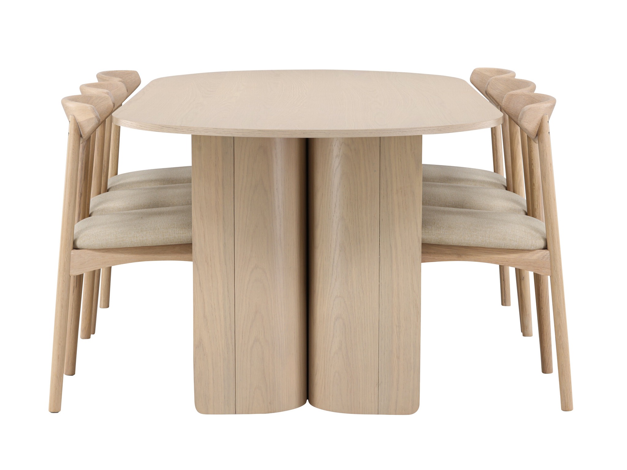 Set sala da pranzo Dallas 5020 (Luminoso legno + Beige)