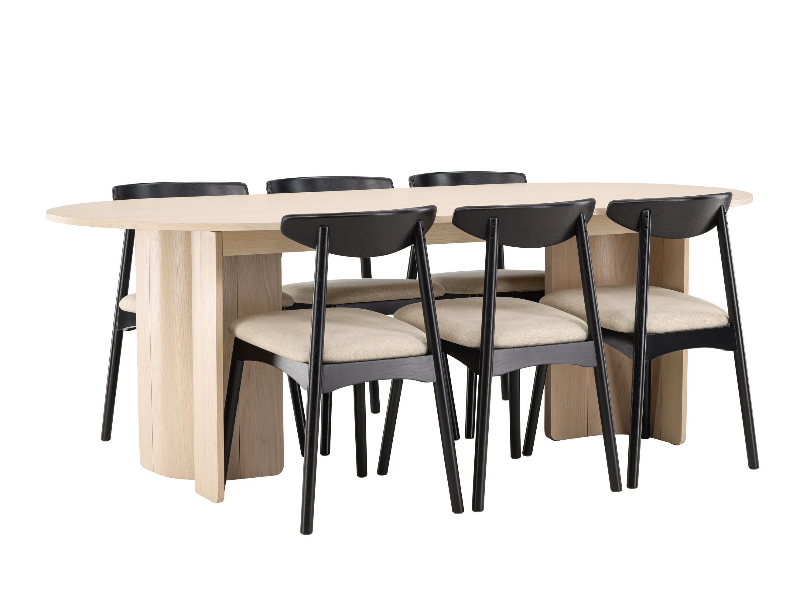 Set sala da pranzo Dallas 5020 (Nero + Beige)