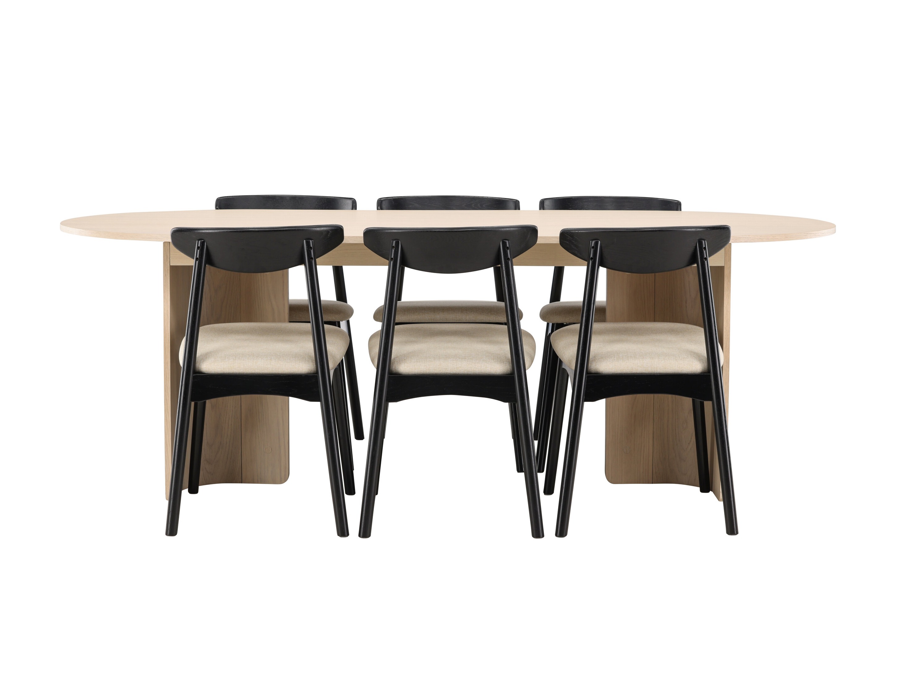 Set sala da pranzo Dallas 5020 (Nero + Beige)