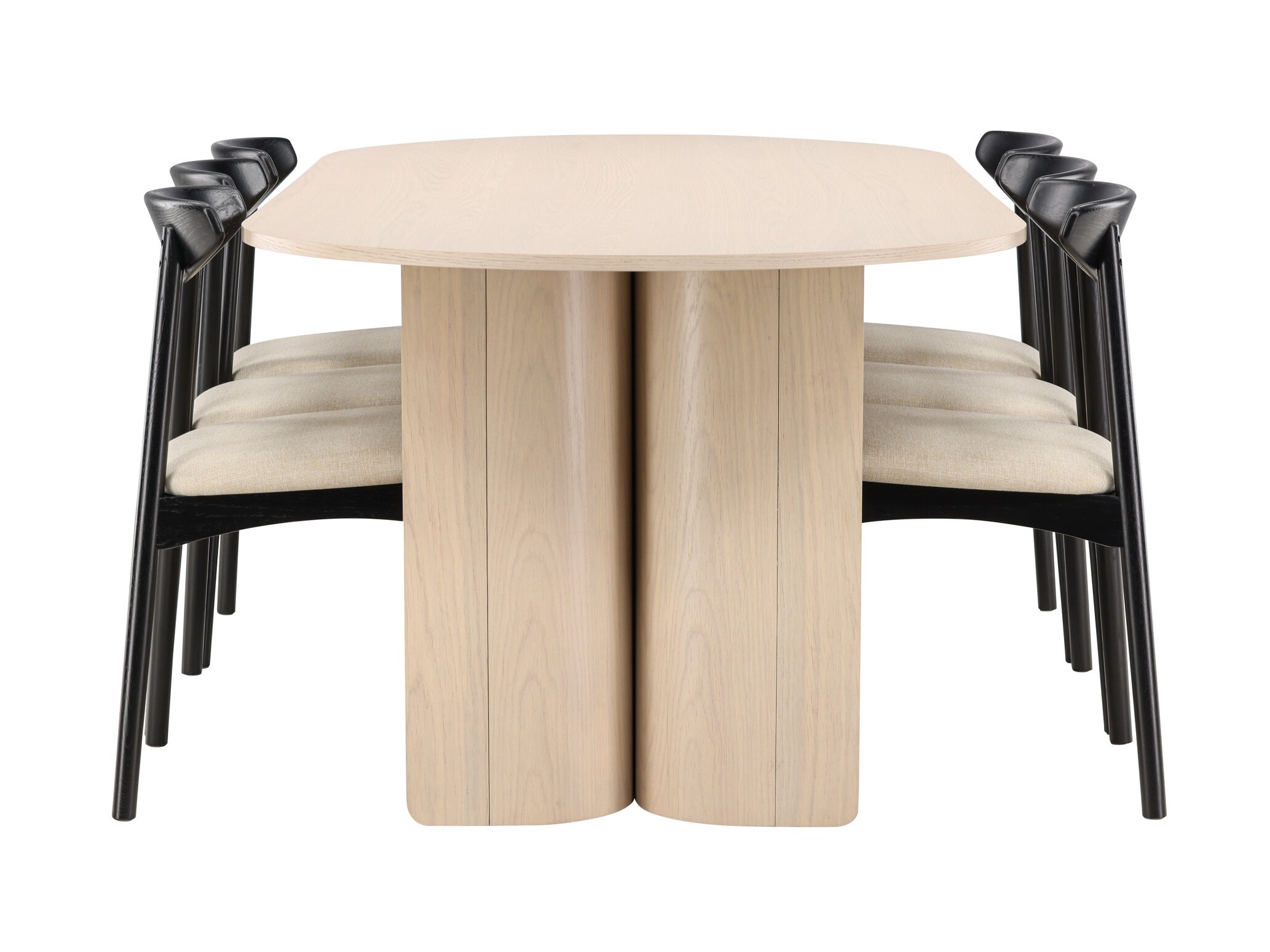 Set sala da pranzo Dallas 5020 (Nero + Beige)