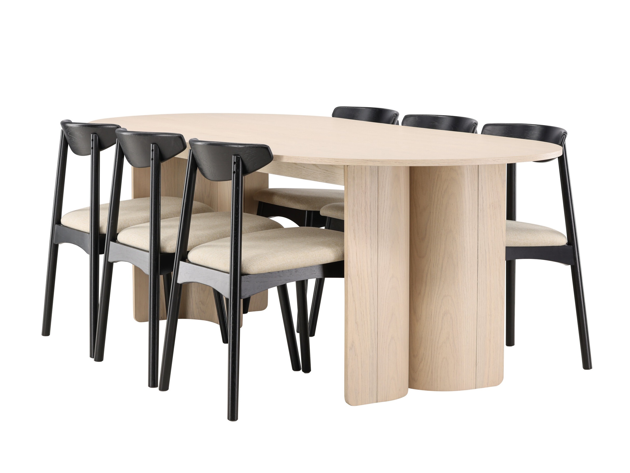 Set sala da pranzo Dallas 5020 (Nero + Beige)