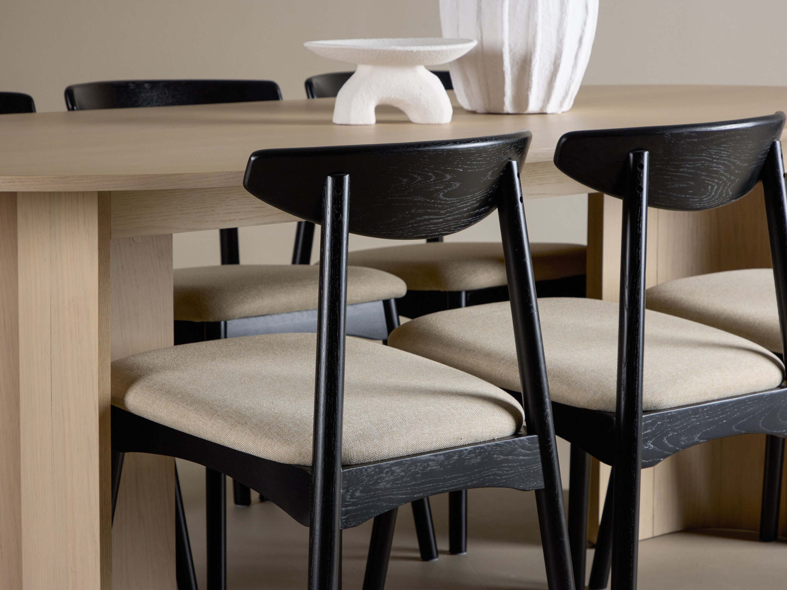 Set sala da pranzo Dallas 5020 (Nero + Beige)