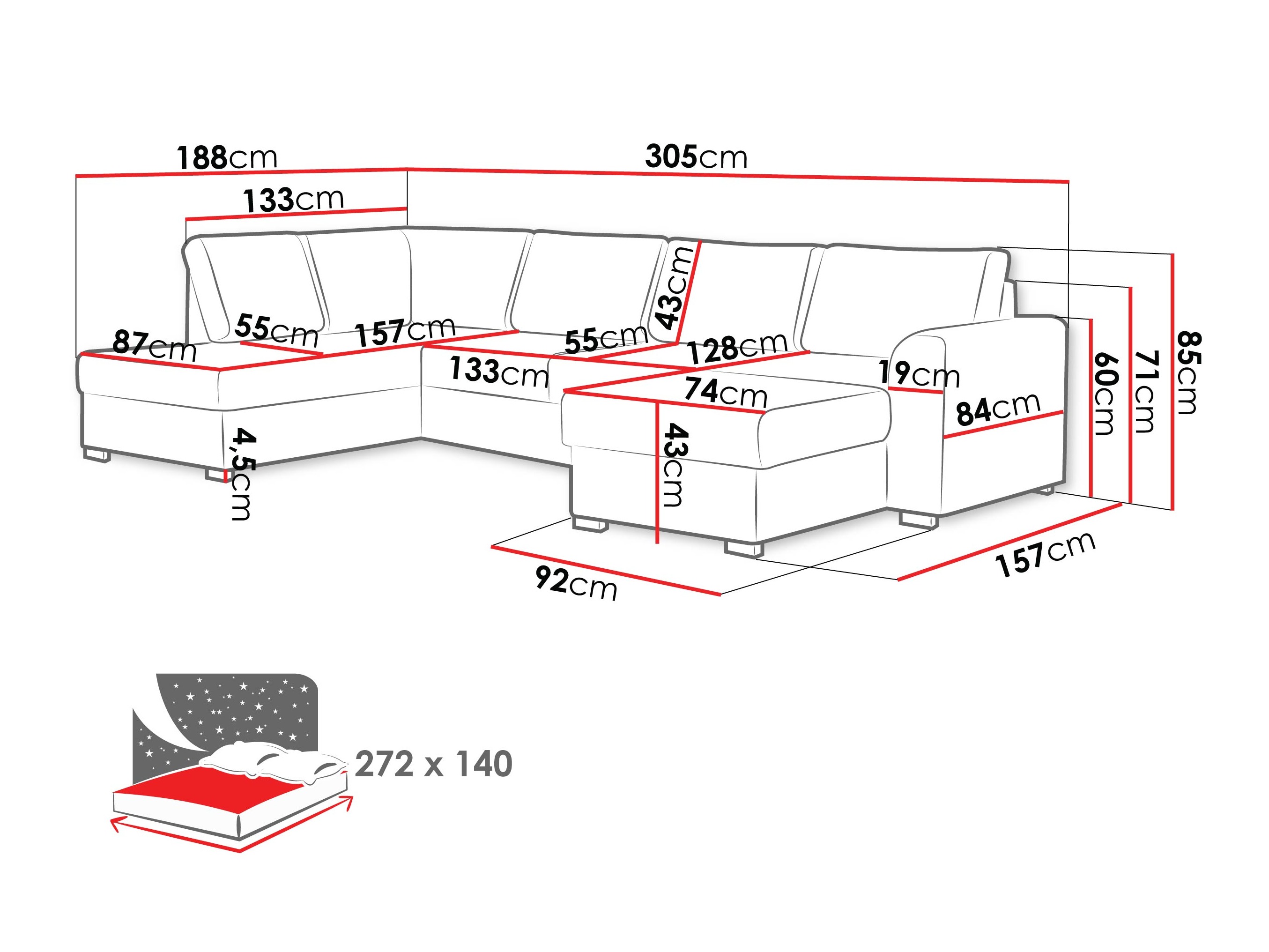 Divano angolare Comfivo 189 (Nazar 225.02)