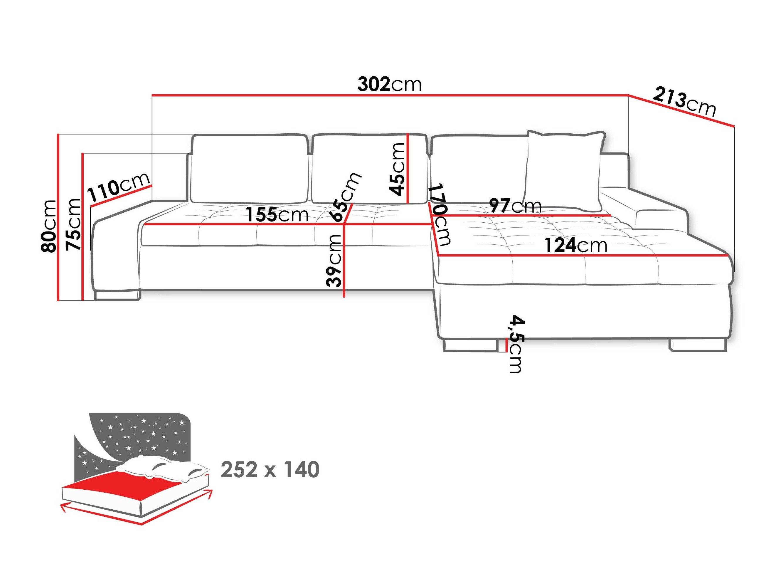 Divano angolare Comfivo Nitor II (Kronos 022 + Senegal 818)