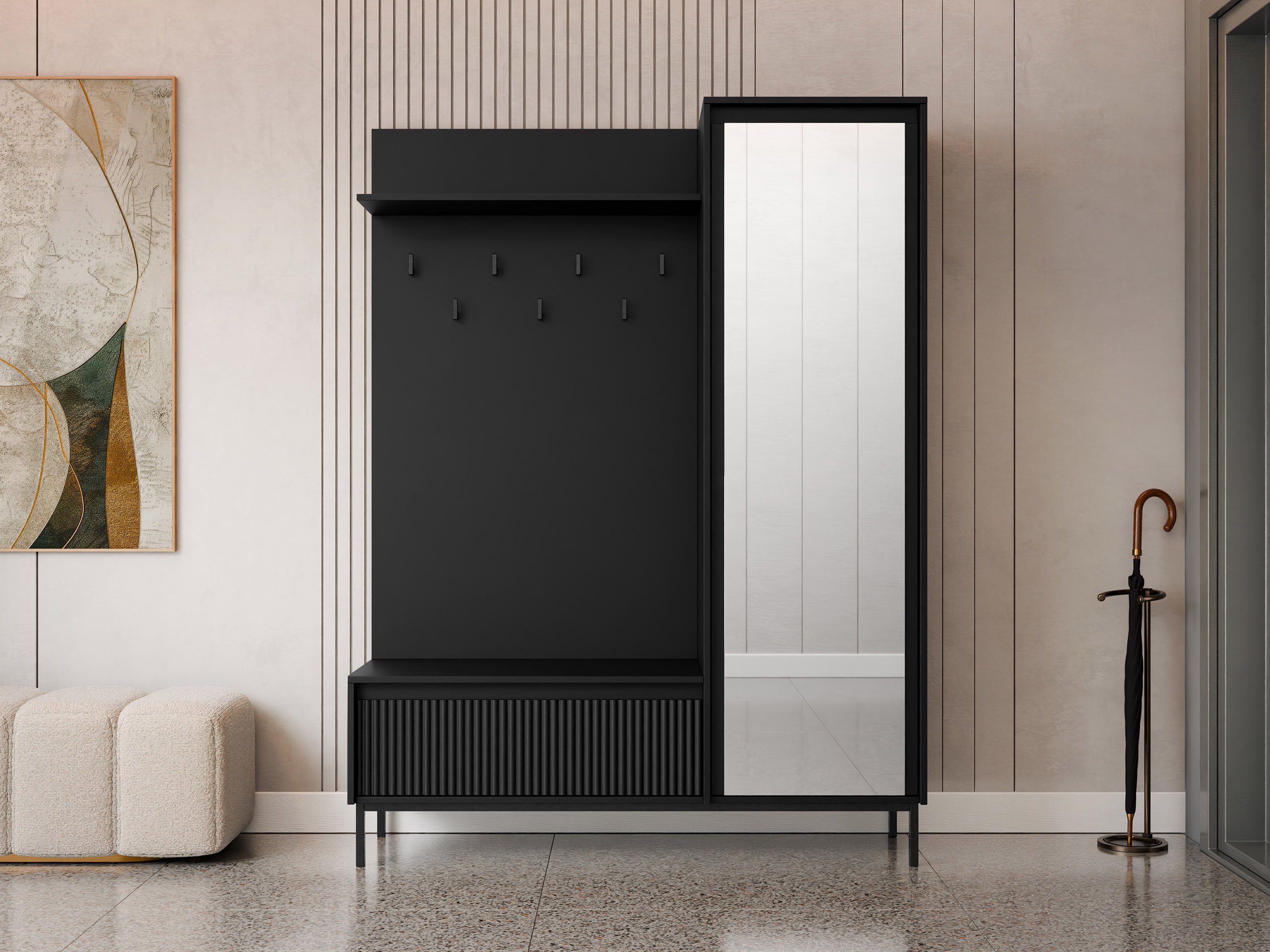 Set arredo da corridoio Comfivo Delruva (Nero)