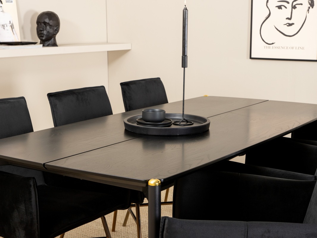 Set sala da pranzo Dallas 5034 (Nero + Rame)