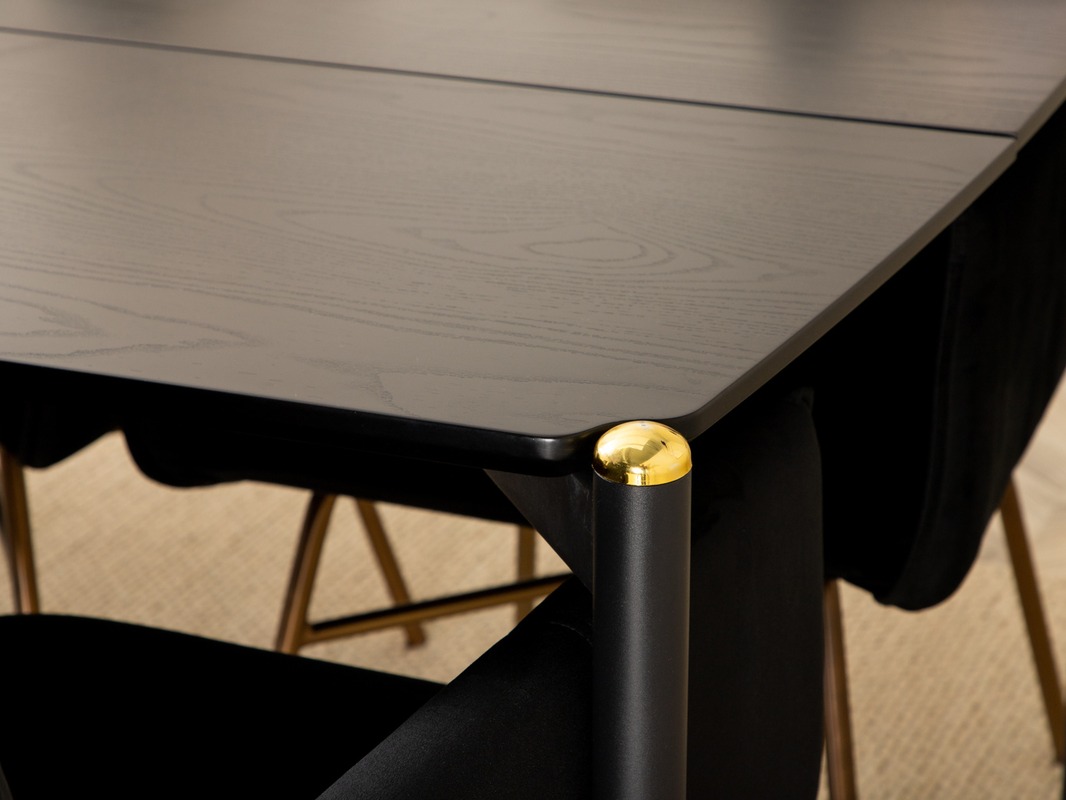 Set sala da pranzo Dallas 5034 (Nero + Rame)