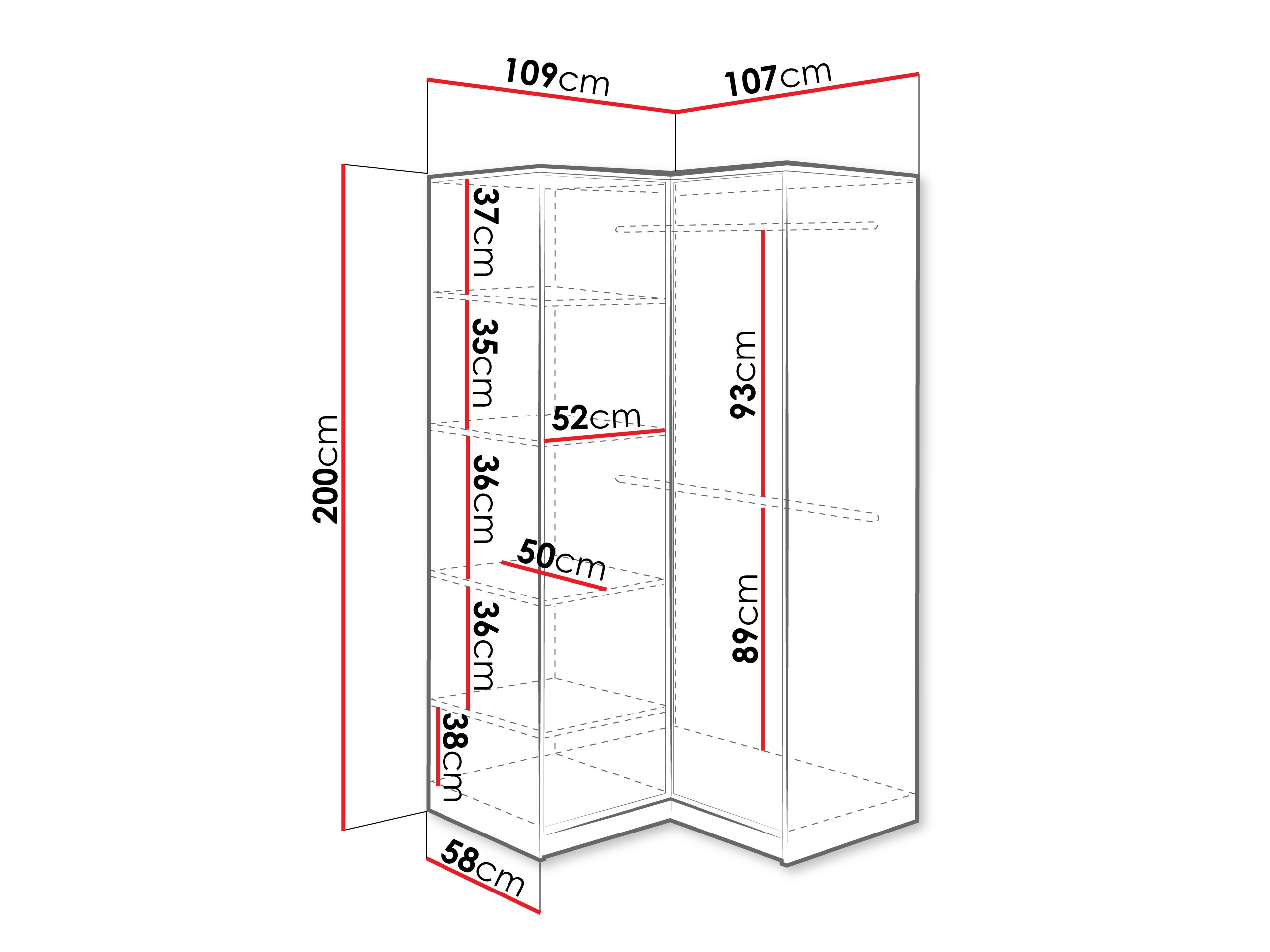 Armadio ad angolo Dortivu 161