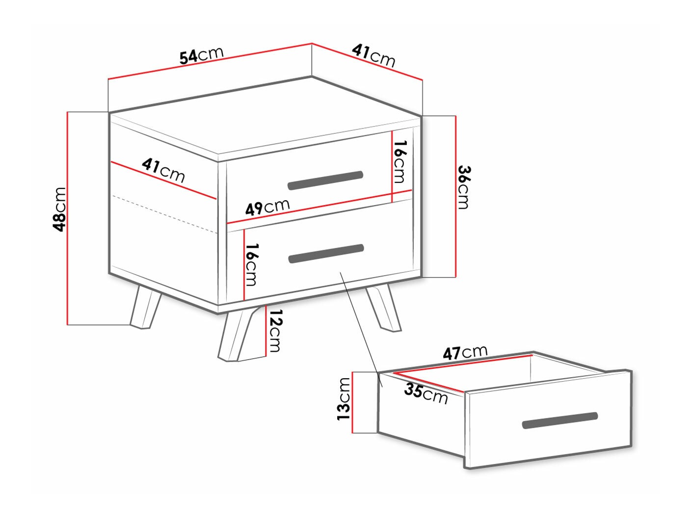 Comodino Dortivu 159 (Bianco)
