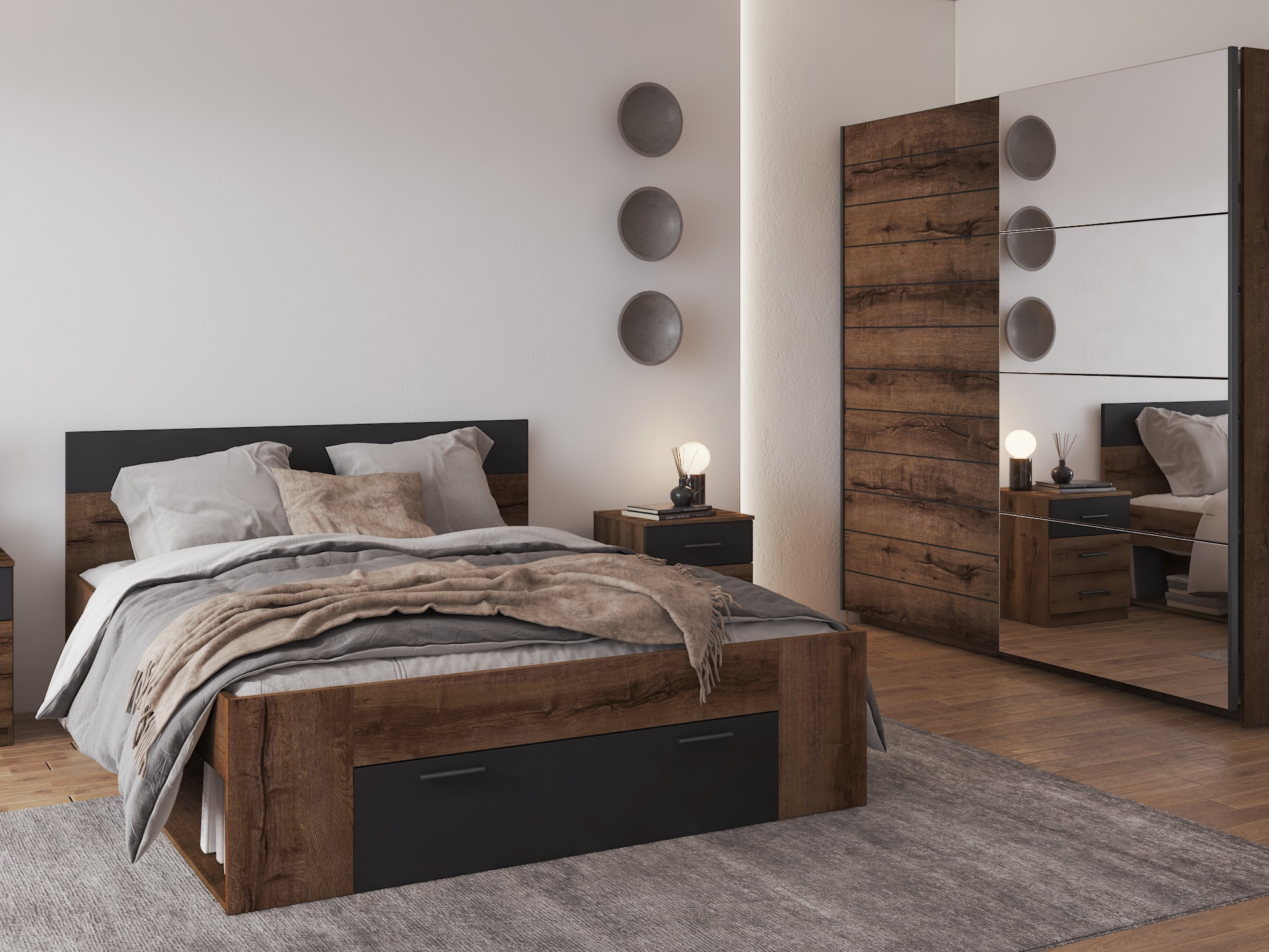 Letto Melvele 108 (Quercia del Monastery + Nero)