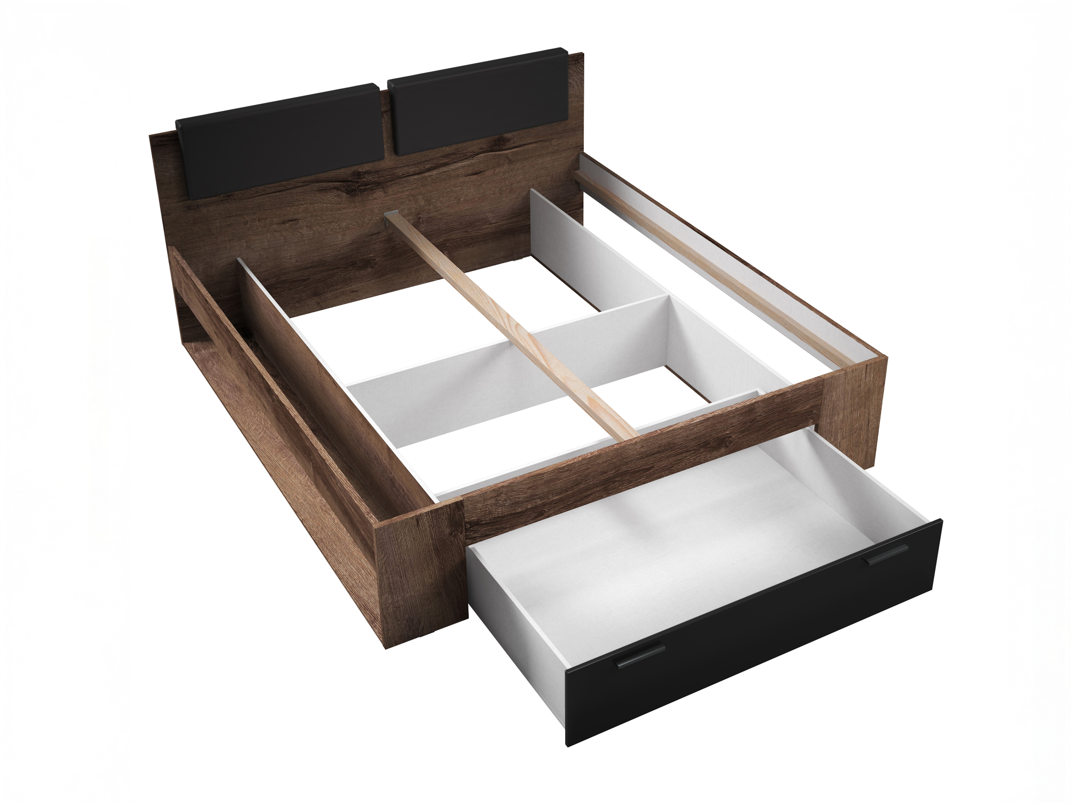 Letto Levruvu 106 (Quercia del Monastery + Nero lucido)