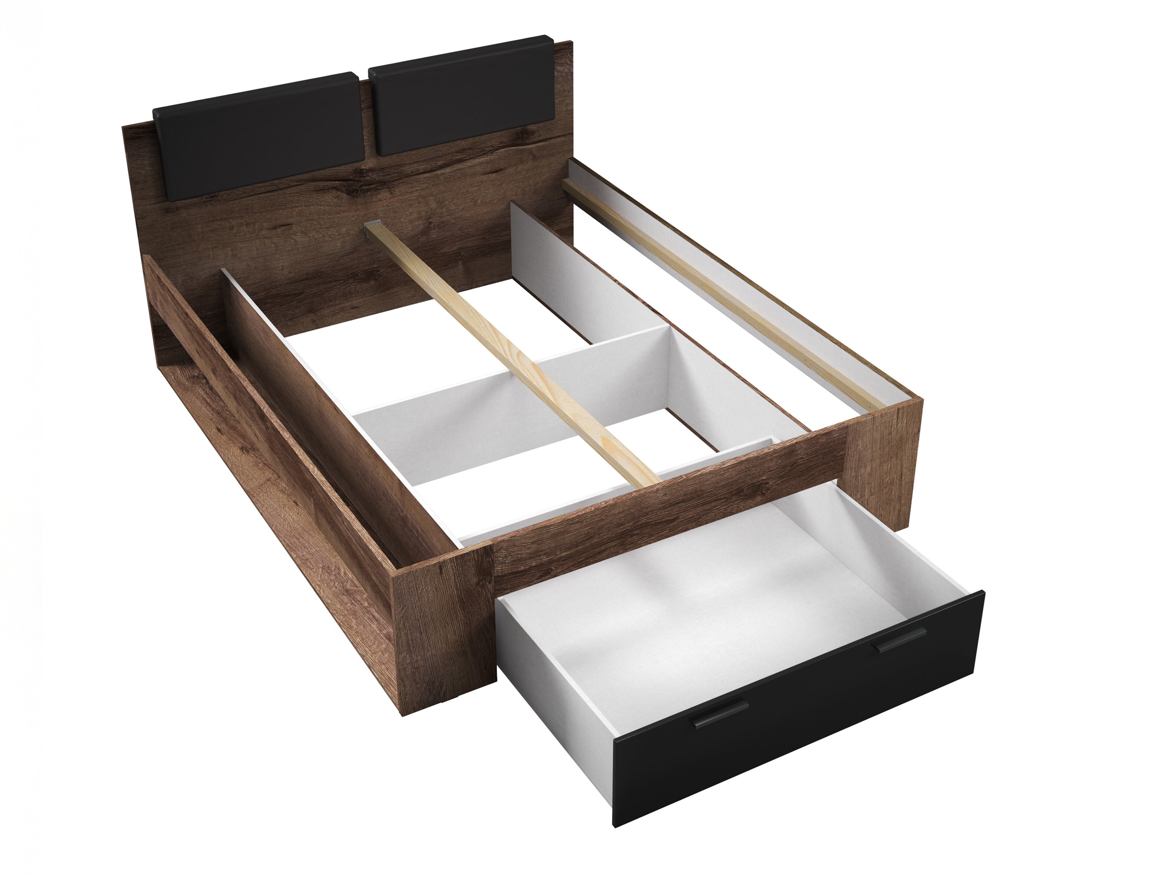 Letto Levruvu 106 (Quercia del Monastery + Nero lucido)