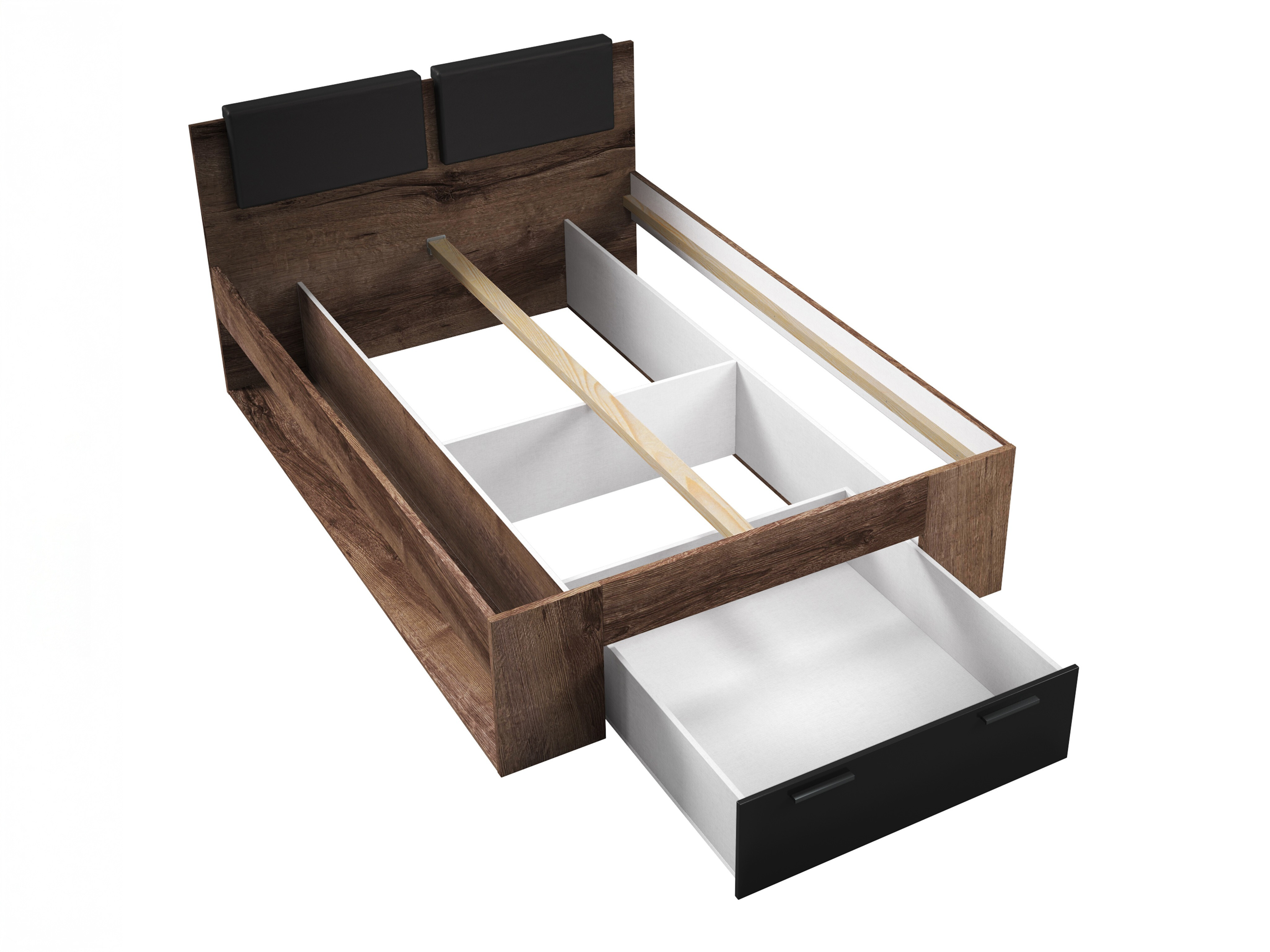 Letto Levruvu 106 (Quercia del Monastery + Nero lucido)
