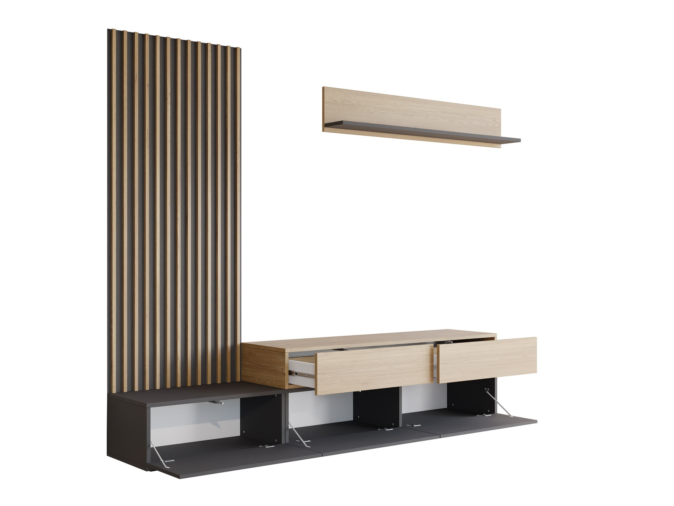 Parete attrezzata Comfivo Munium I (Bianco + Quercia)