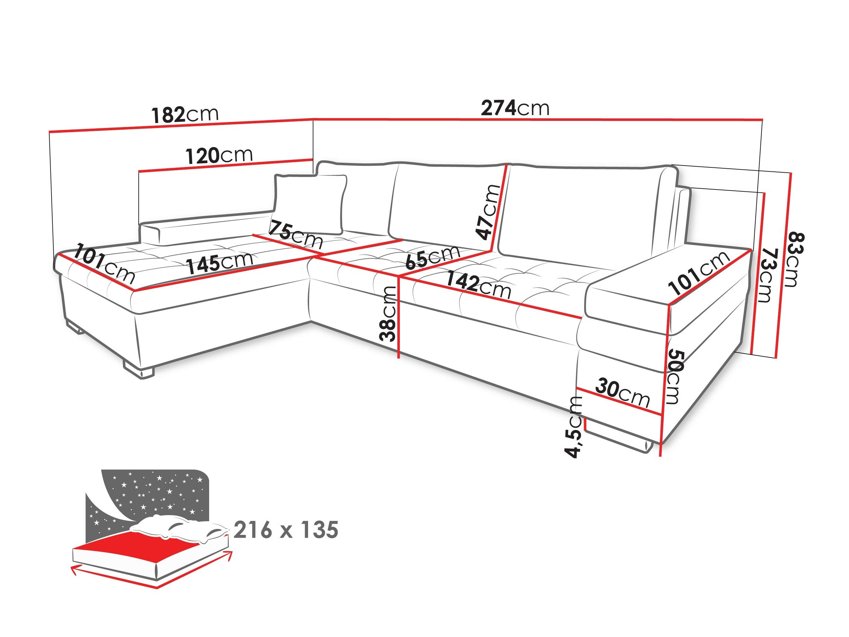 Divano angolare Comfivo Olivetum III (Magic Velvet 2216 + Magic Velvet 2216 + Magic Velvet 2217)