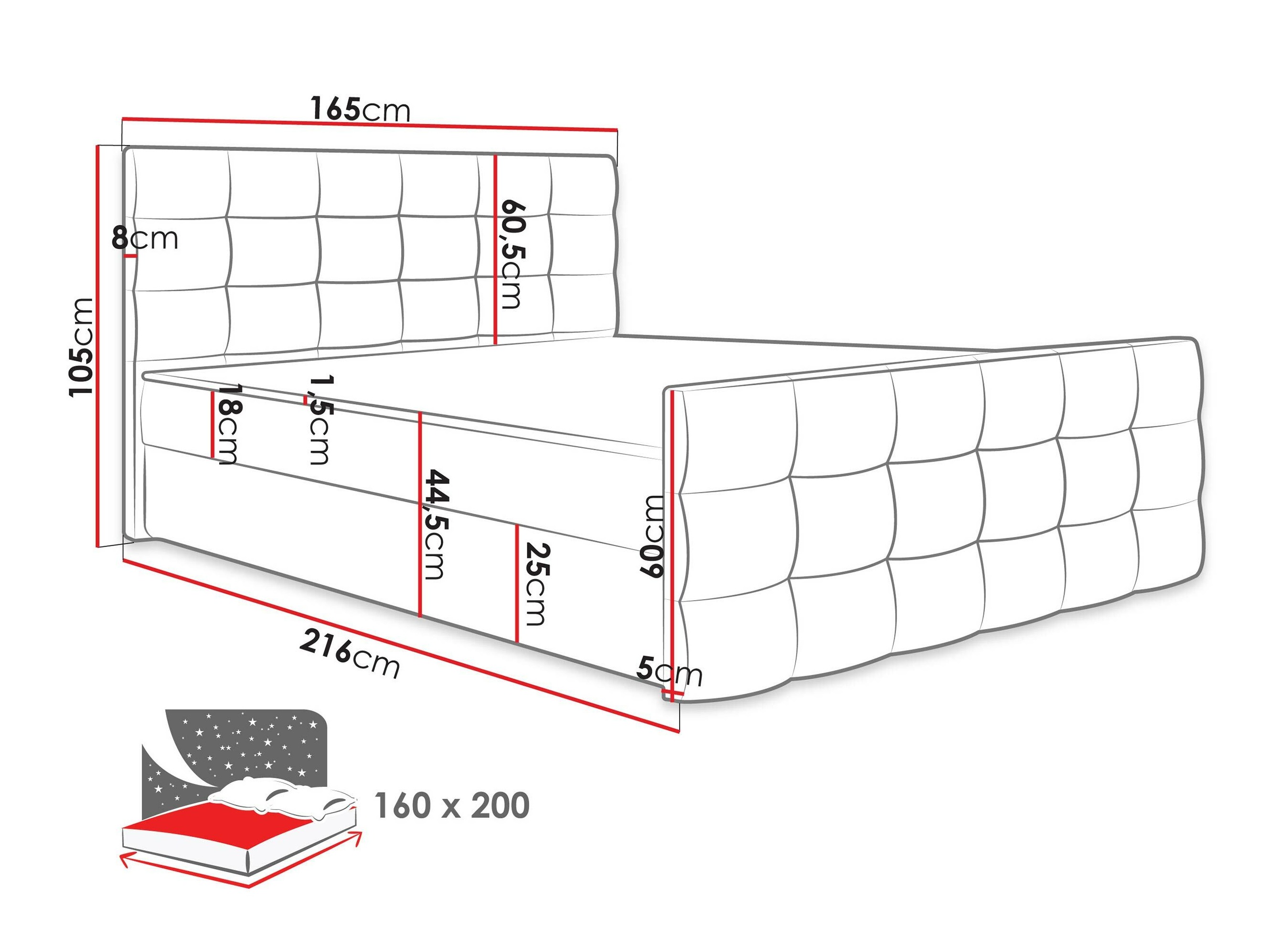 Letto continentale Memphis 113 (Rico 20)