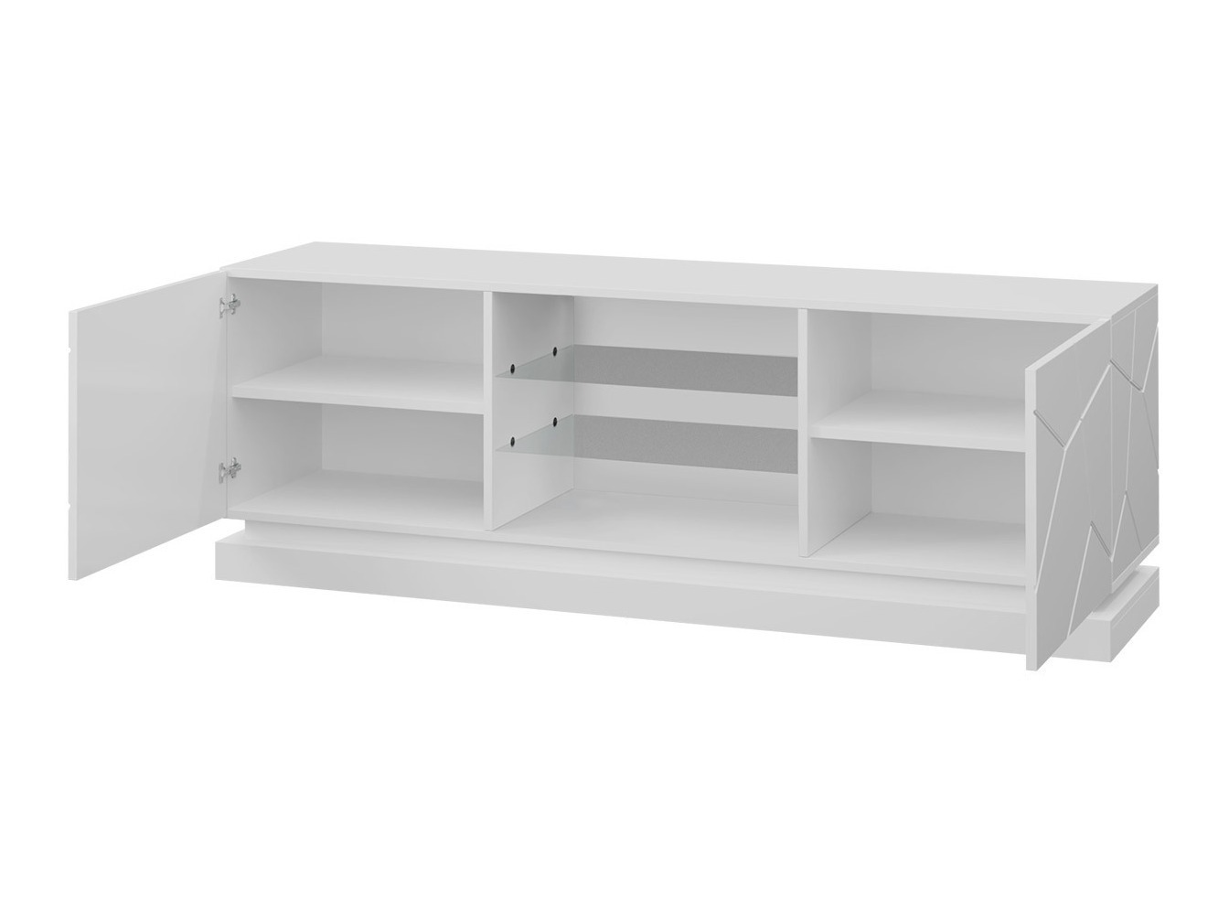 Mobile porta TV Linar (Bianco + Bianco lucido)