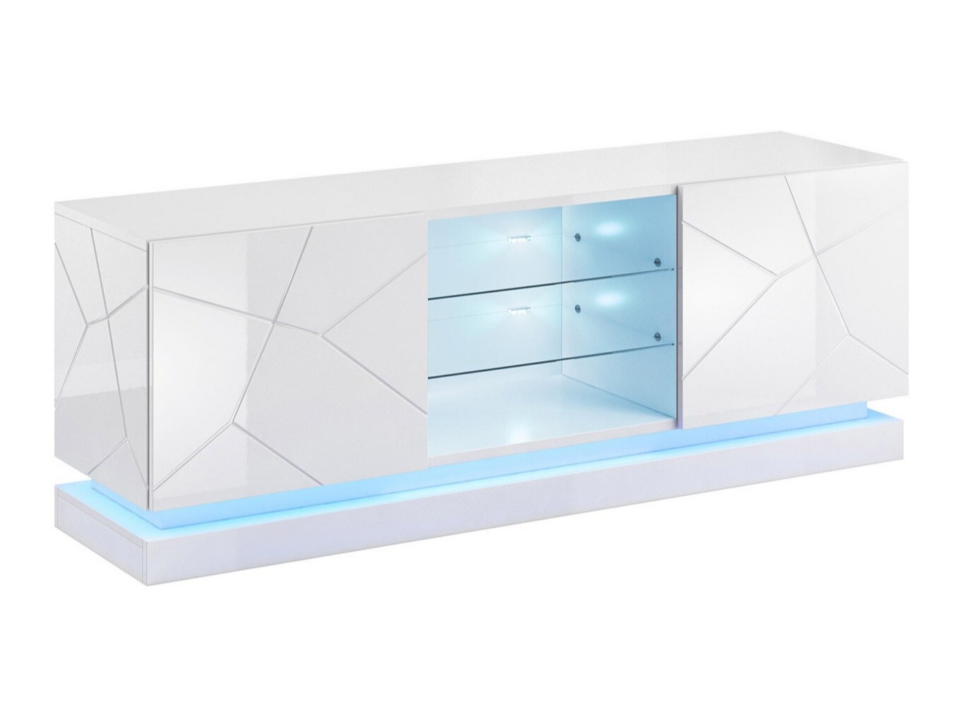 Mobile porta TV Linar (Bianco + Bianco lucido)