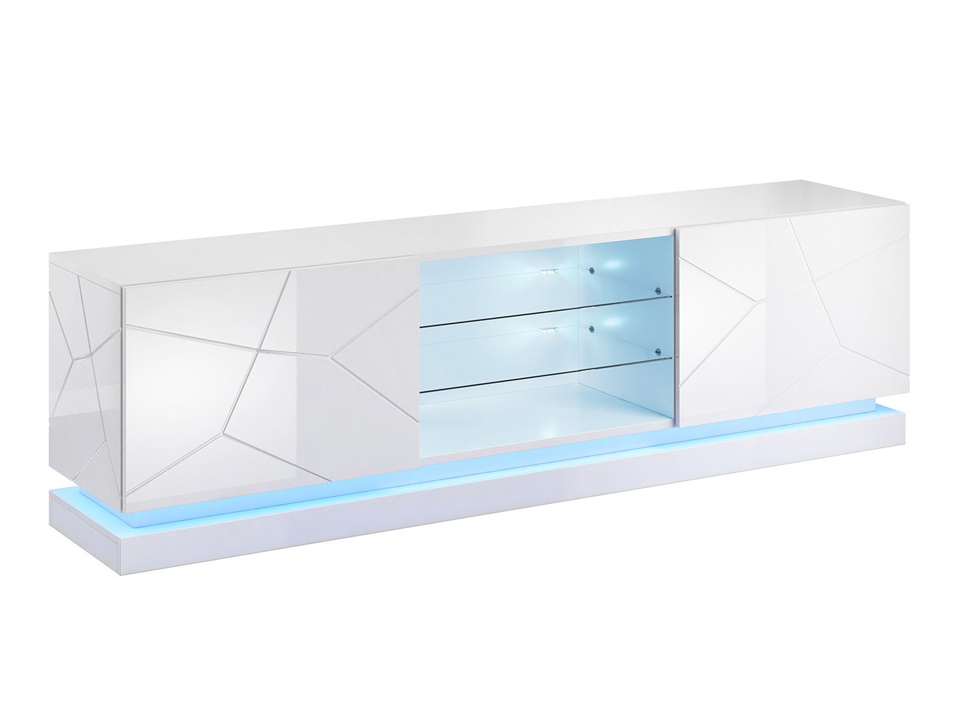Mobile porta TV Linar I (Bianco + Bianco lucido)