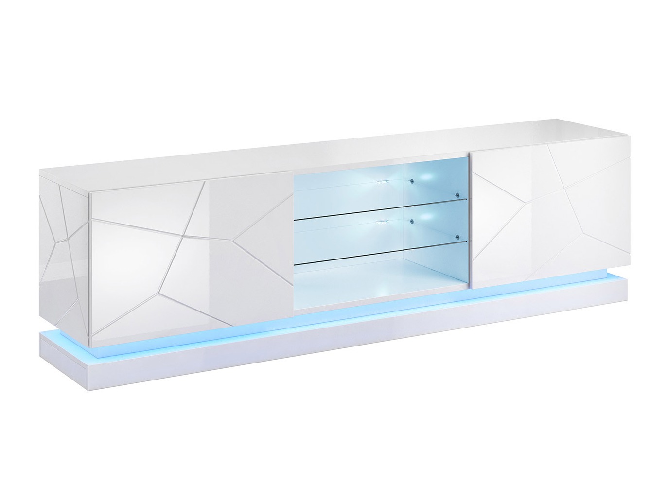 Mobile porta TV Linar I (Bianco + Bianco lucido)